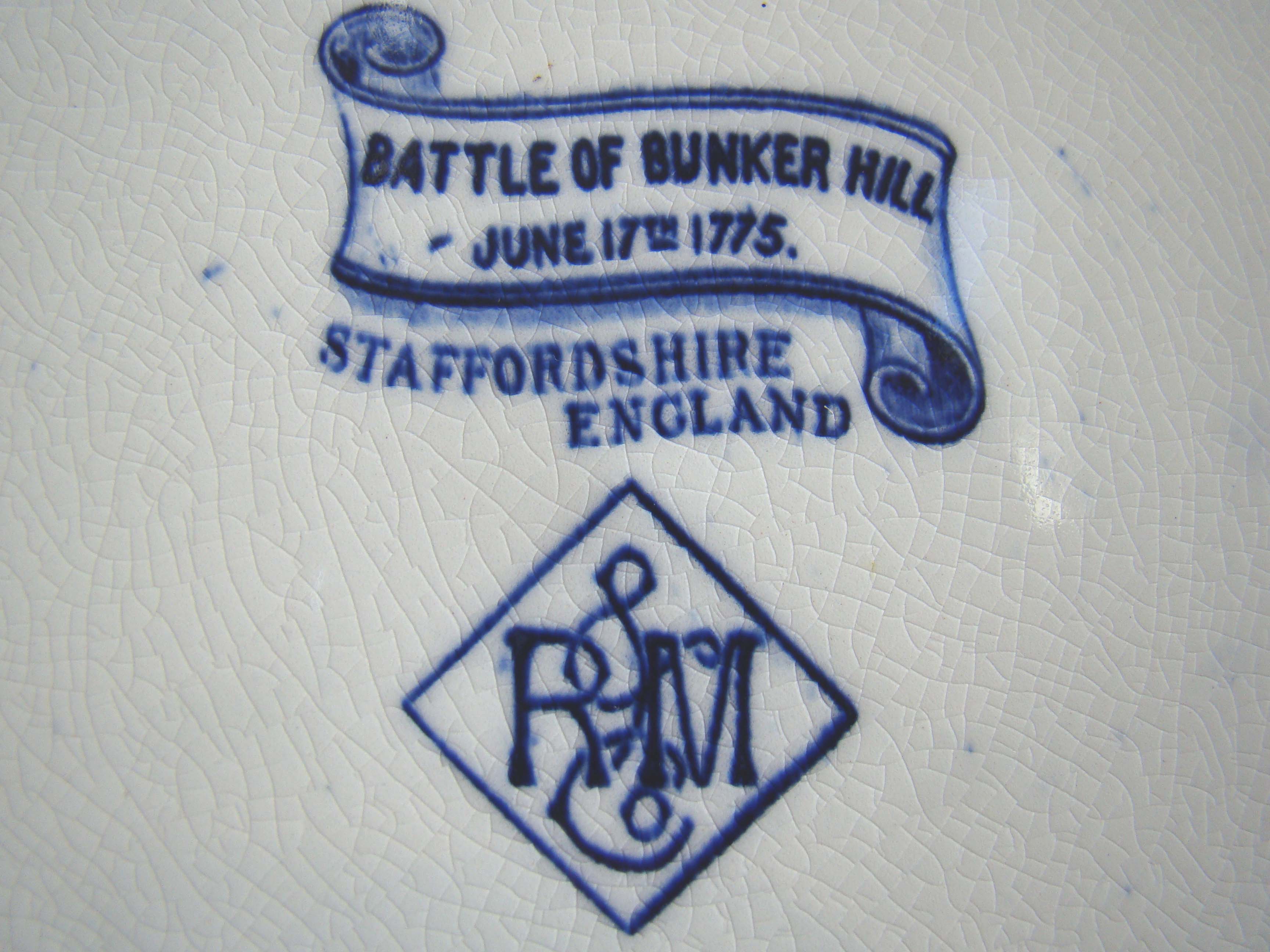 The Battle of Bunker Hill June 17, 1775 Commemorative plate made by Rowland & Marsellus circa 1905 — image 2