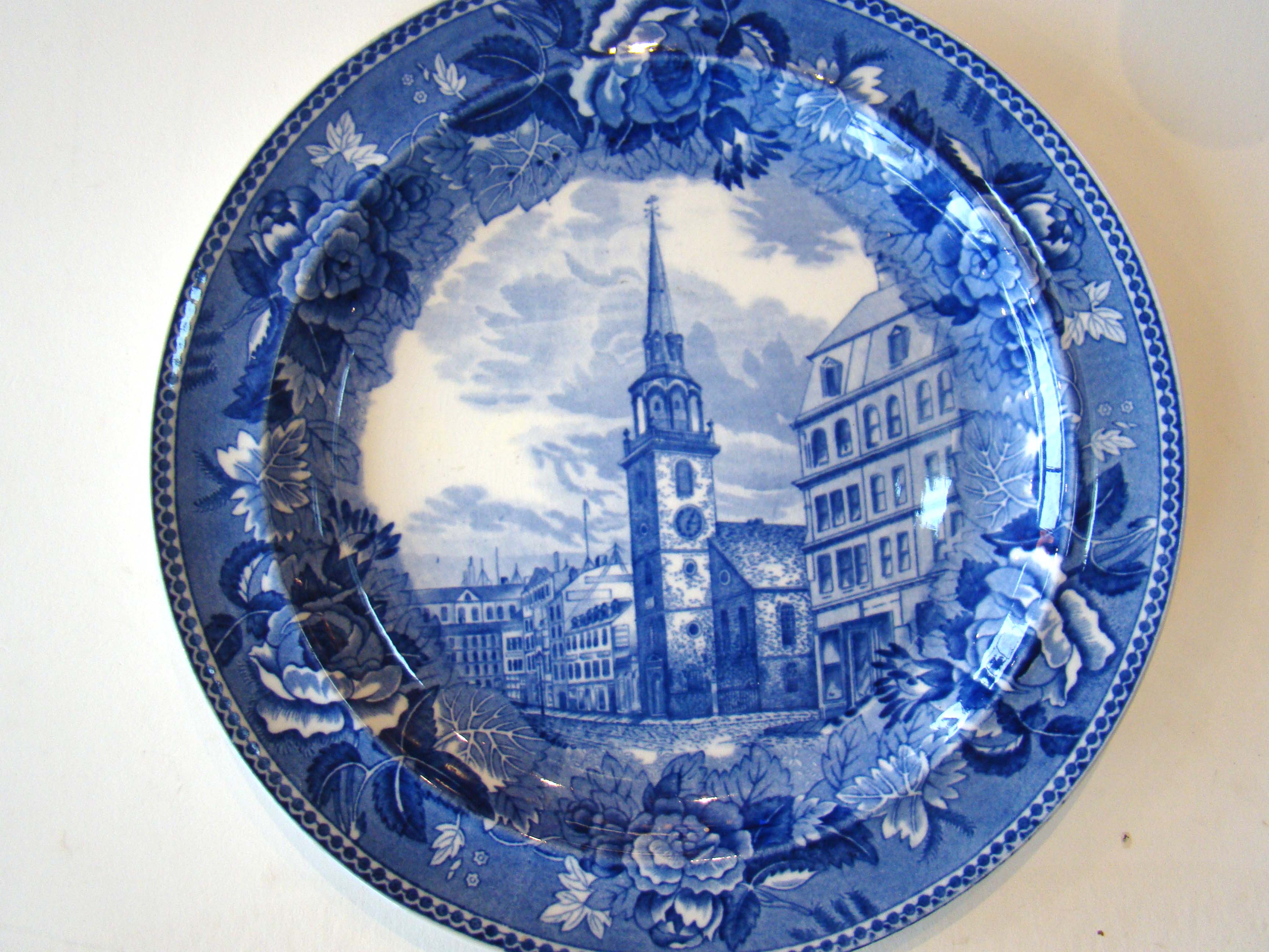 "Old South Church, Boston 1773" commemorative plate made by Wedgwood in 1899