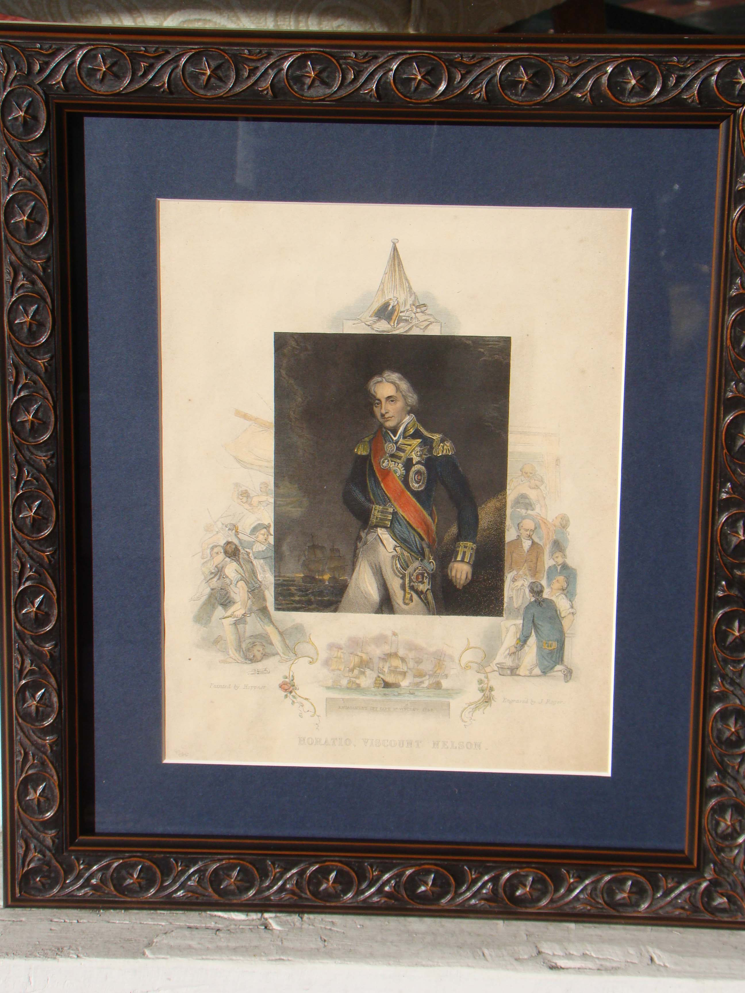 A fine hand colored steel engraving of Admiral Horatio Nelson printed in 1840 — image 3