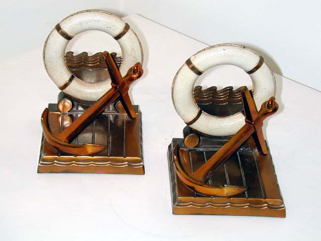 Life Ring and Anchor Bookends dated 1939