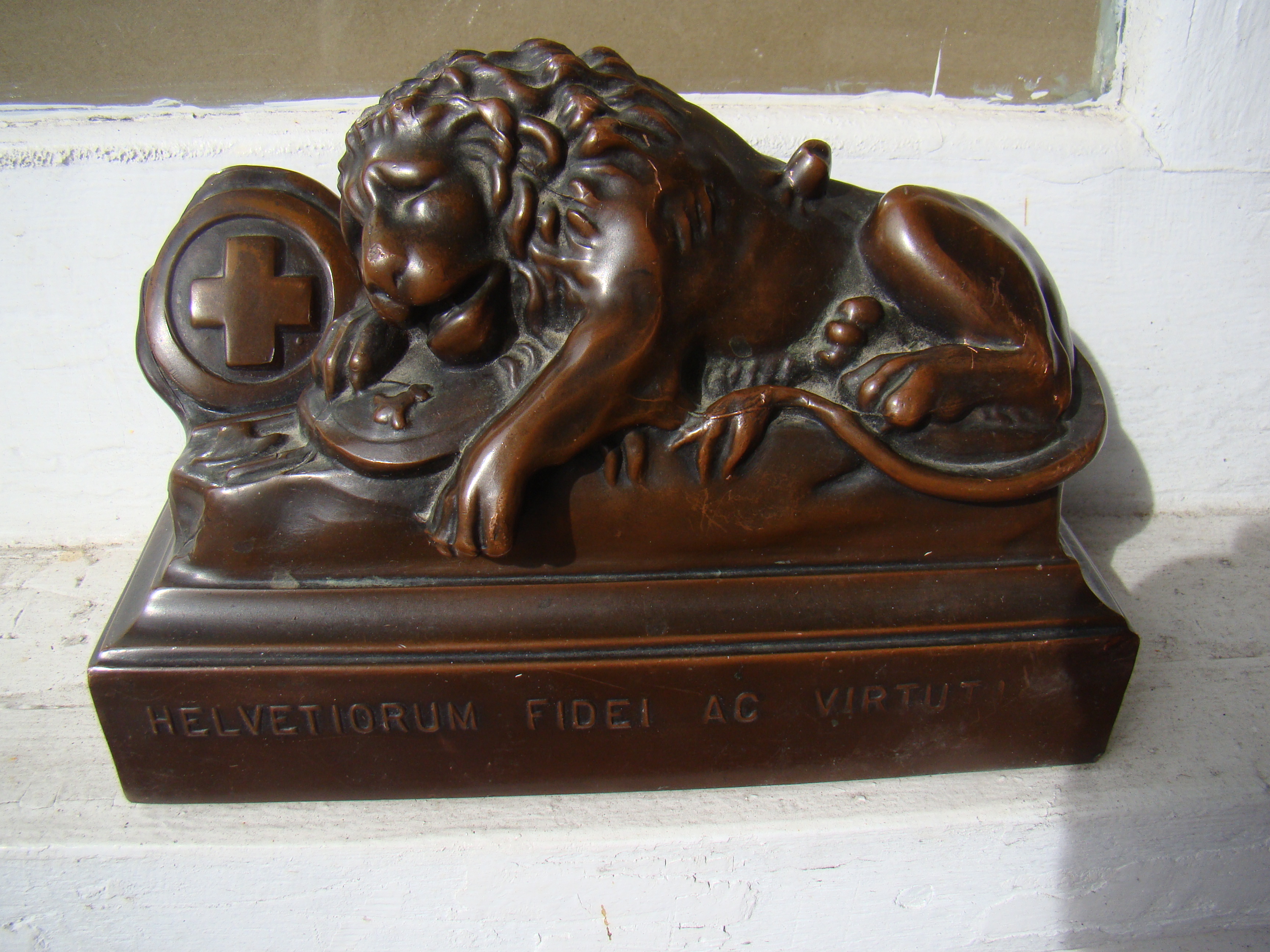 A fine pair of LIONS OF LUCERNE bookends made circa 1930