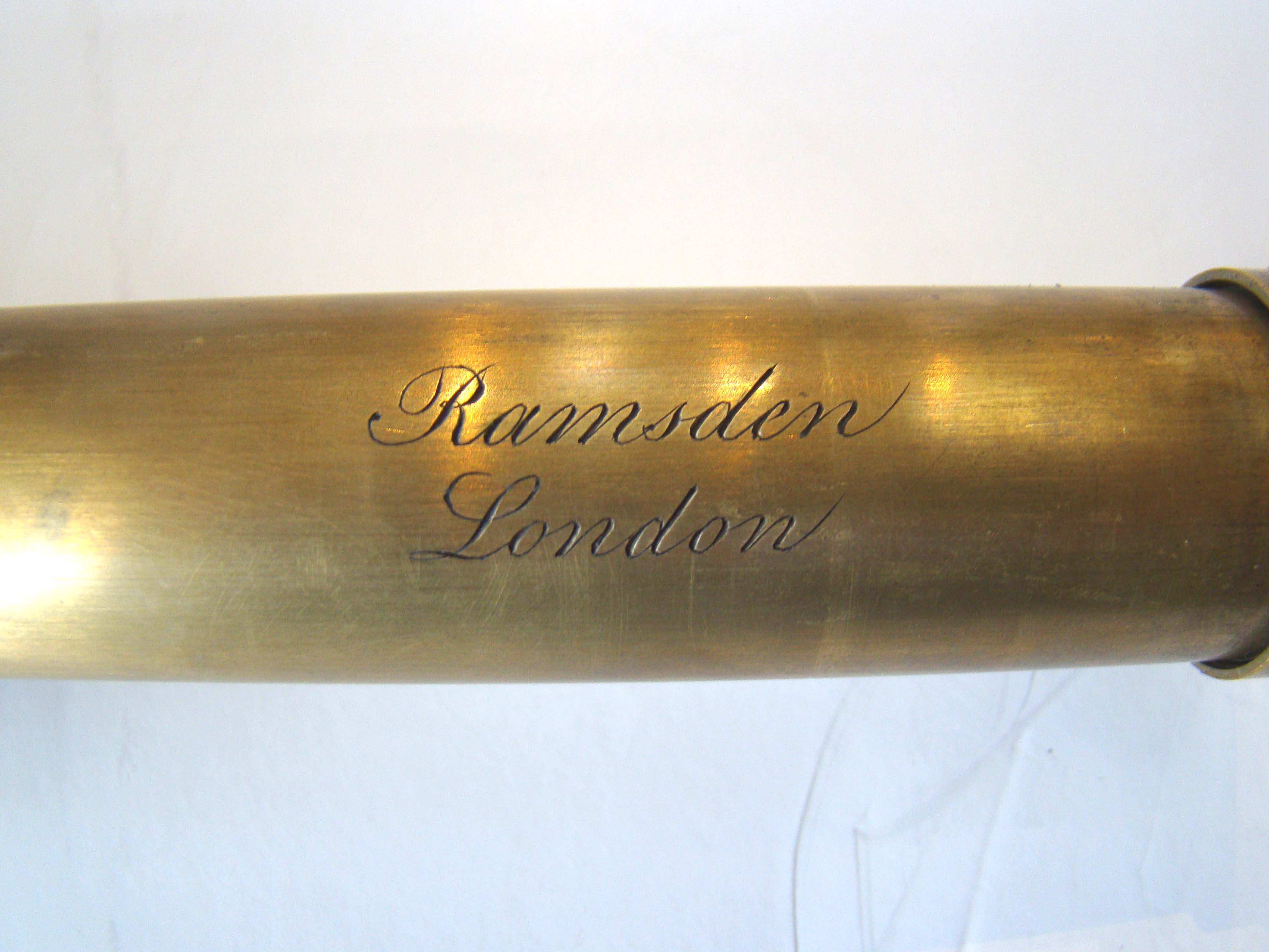 A fine 18th century three-draw telescope with mahogany barrel made circa 1780 by Jesse Ramsden of London. — image 2