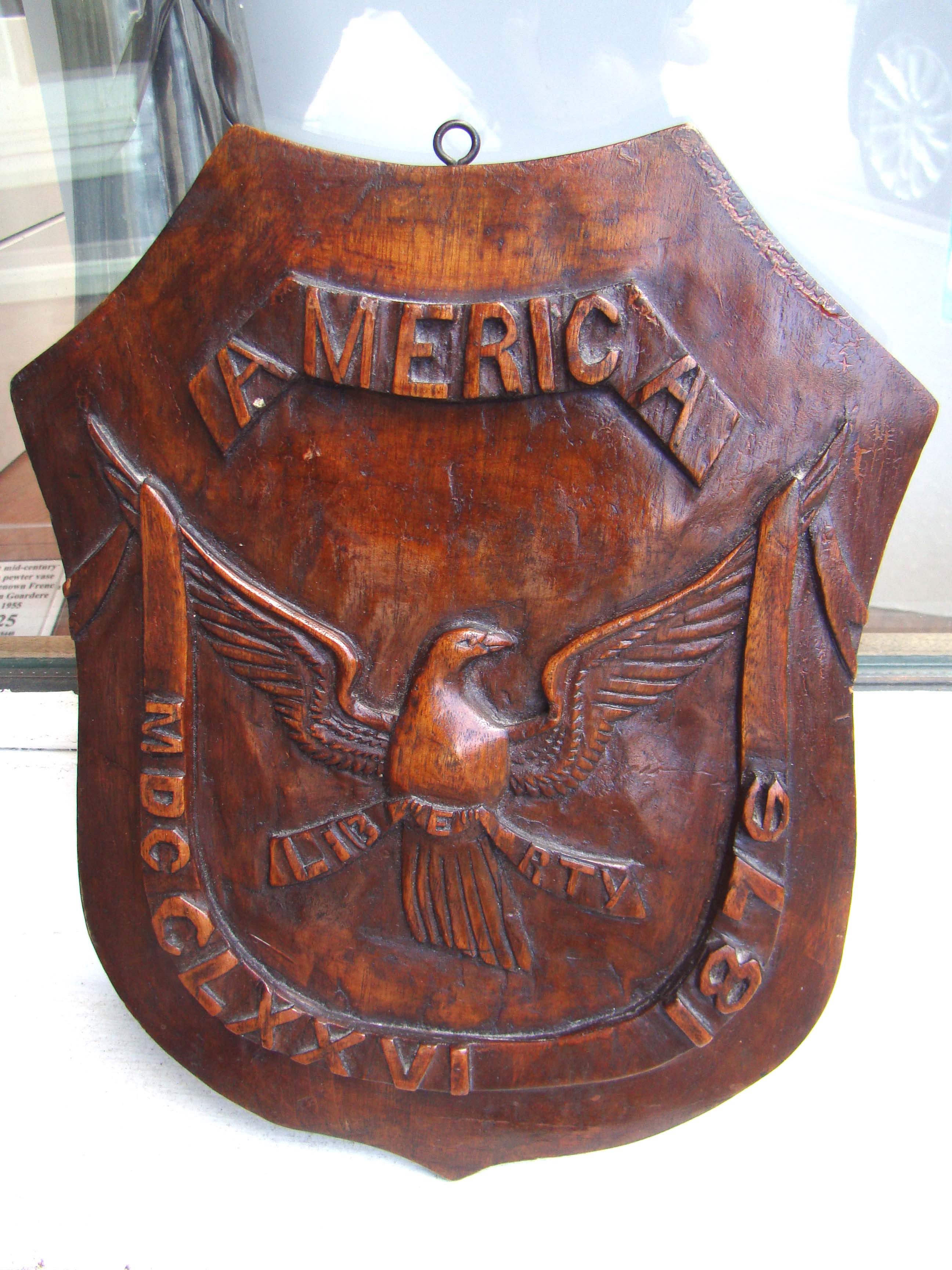 A FABULOUS relief carved American Centennial plaque dated 1876 — image 2