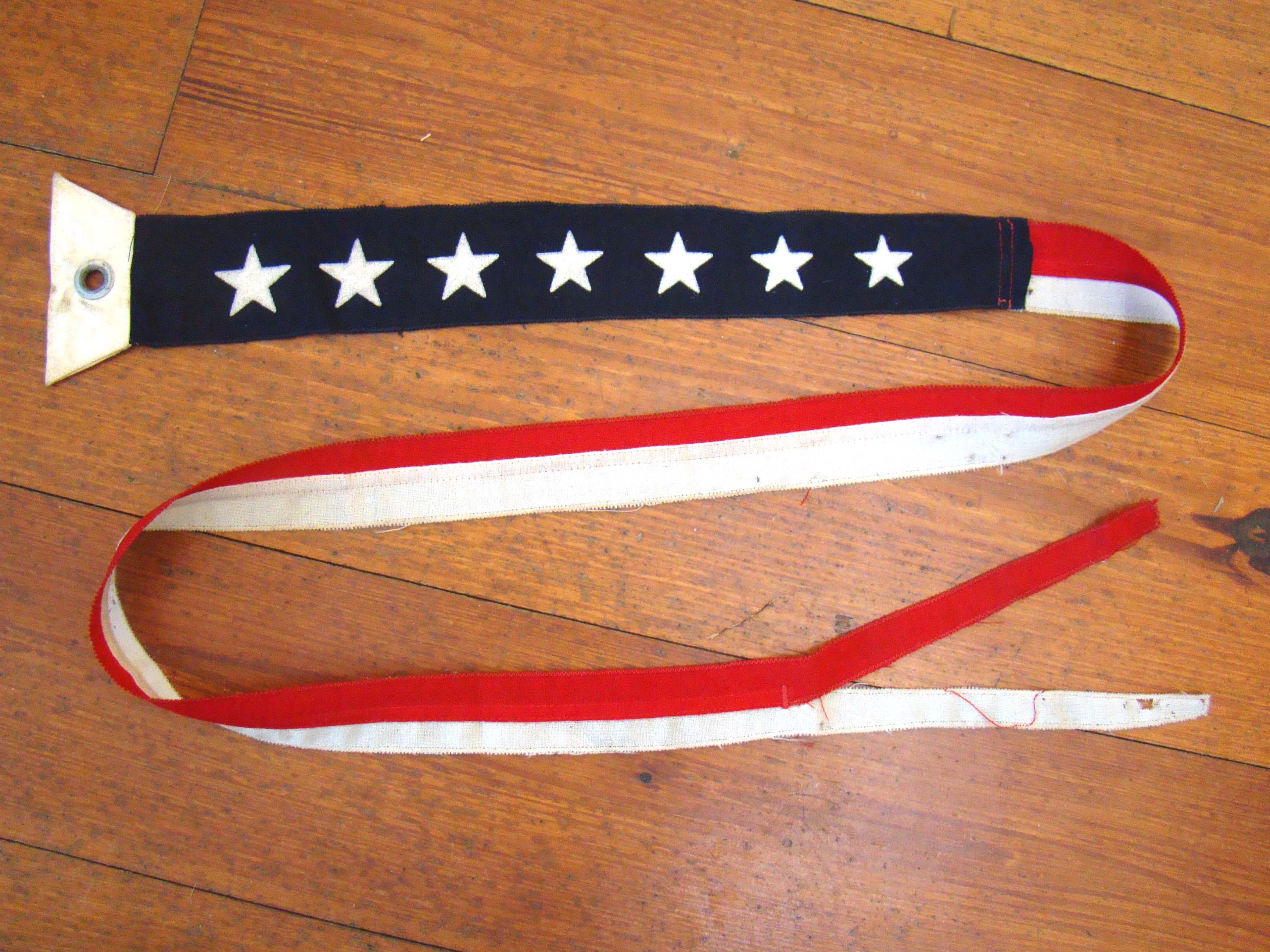 A rare WWI-WWII era U S Navy ships' 7 star commissioning pennant circa 1917-1945