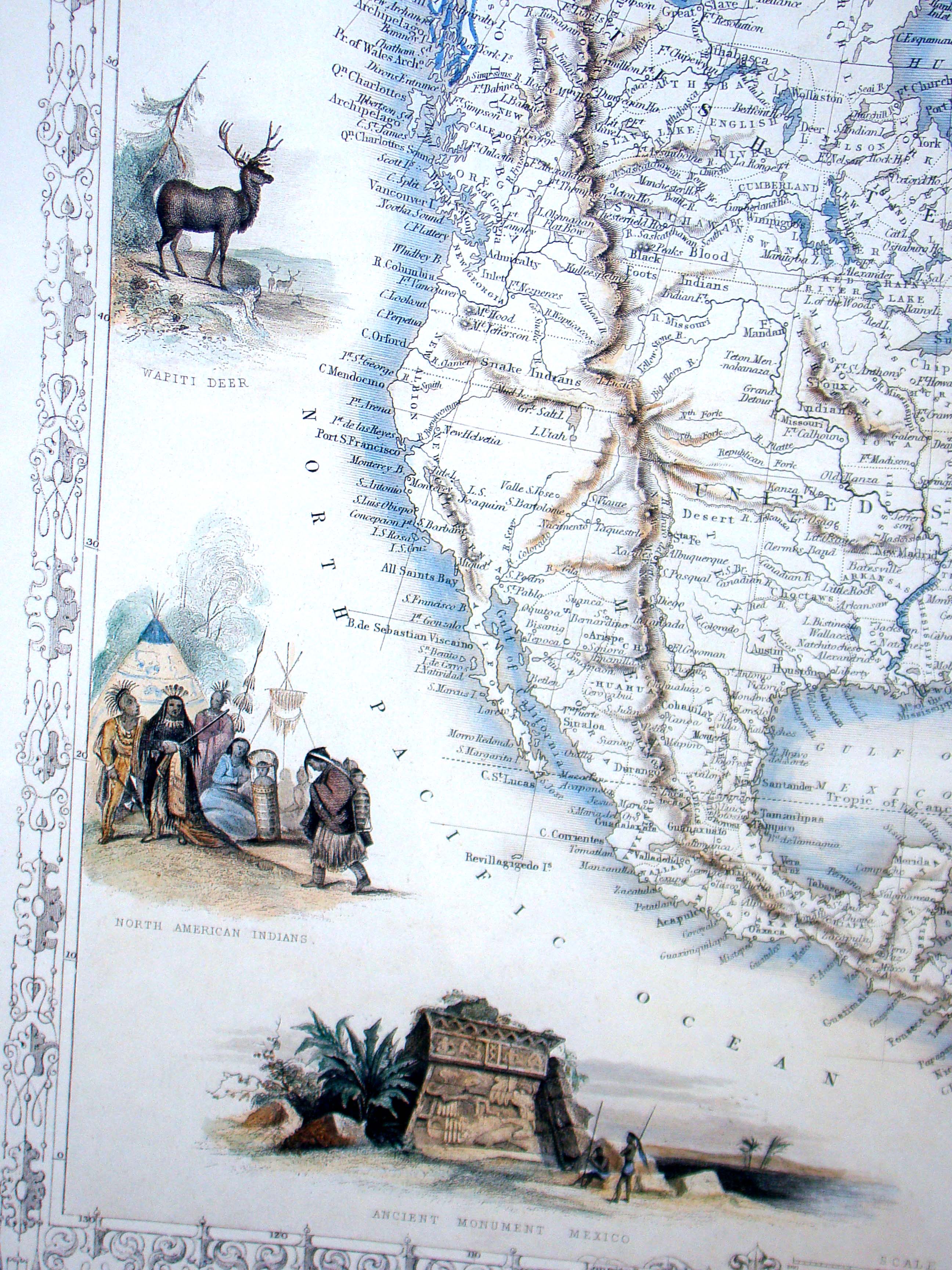 Map of North America by J & F Tallis, London — image 4