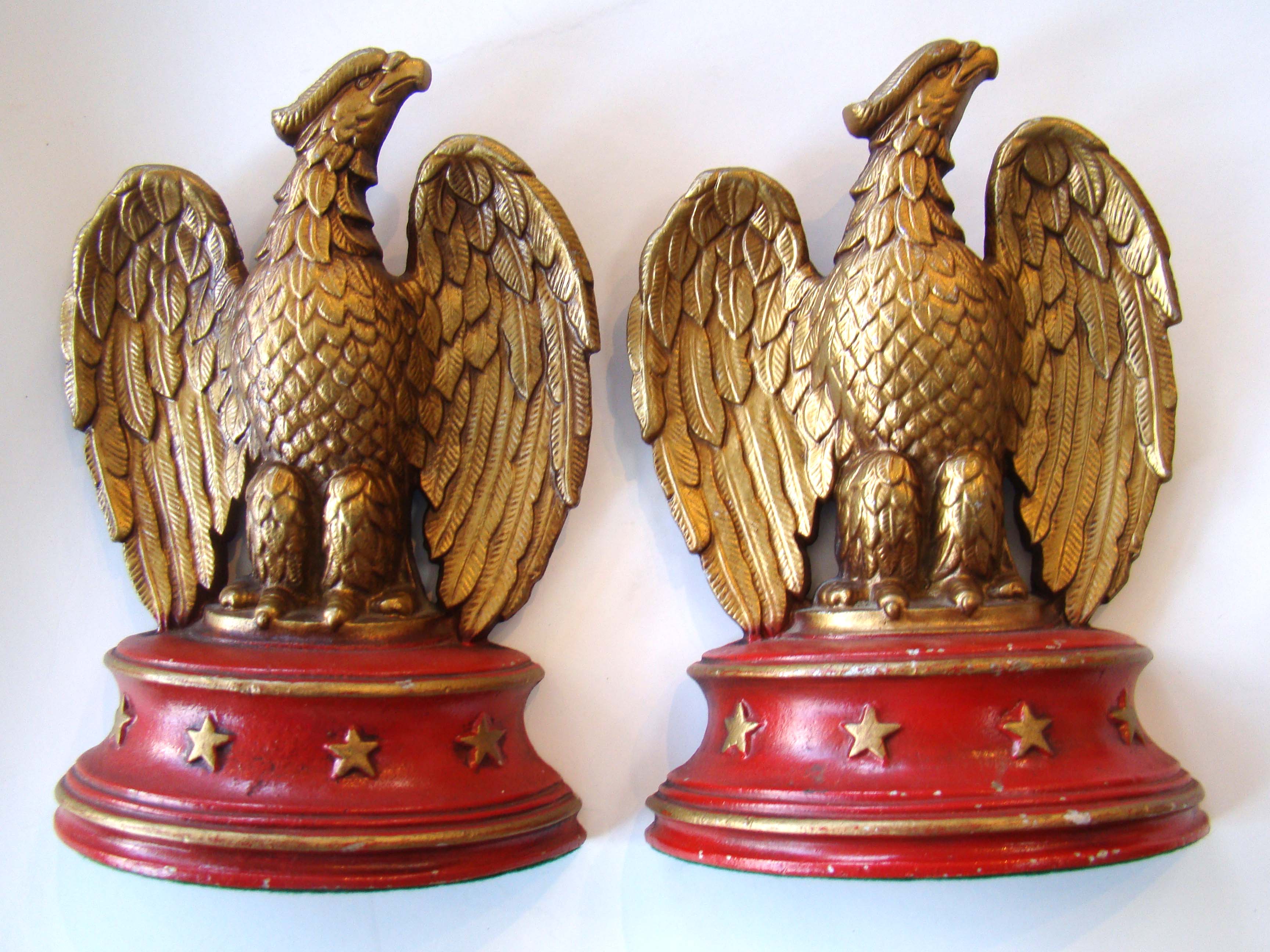 A pair of vintage American eagle bookends by Sexton circa 1950