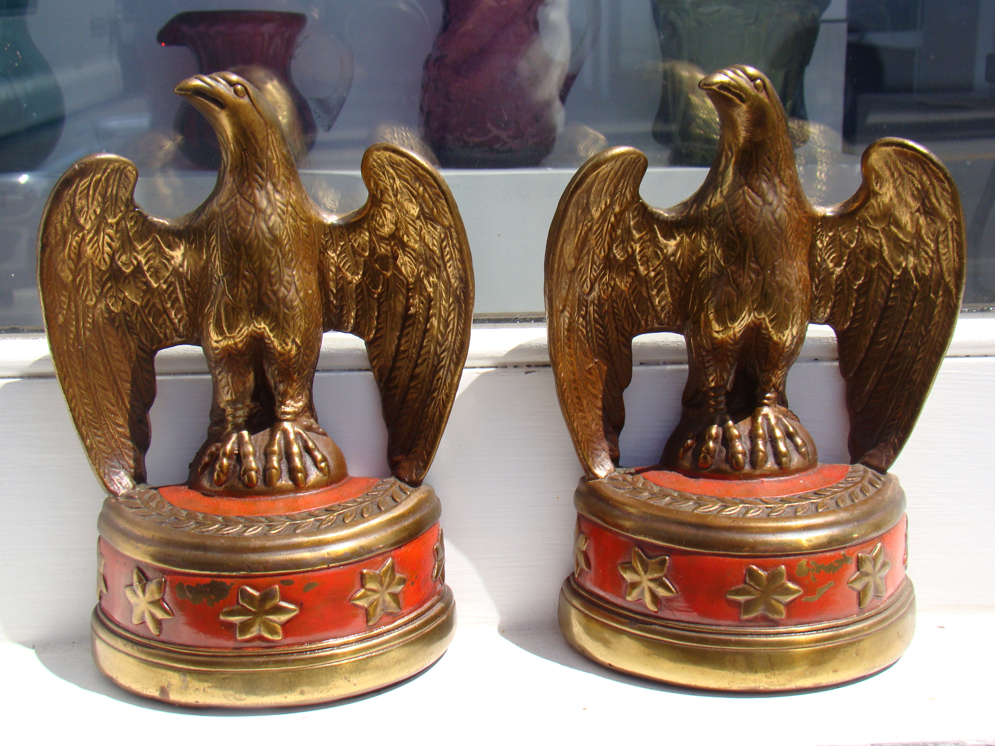 A fine and rare pair of "John F. Kennedy" American Federal eagle bookends circa 1955-1960