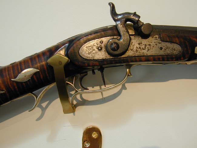 Highly Decorative Silver-Mounted Tiger Maple Percussion Rifle Circa 1845 — image 4