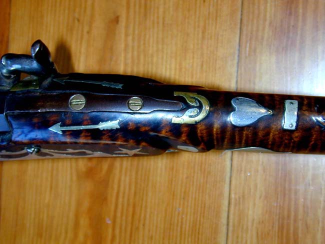 Highly Decorative Silver-Mounted Tiger Maple Percussion Rifle Circa 1845 — image 7
