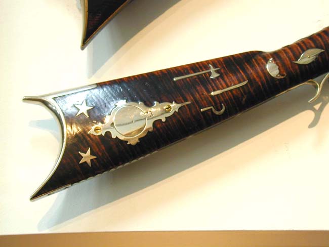 Highly Decorative Silver-Mounted Tiger Maple Percussion Rifle Circa 1845