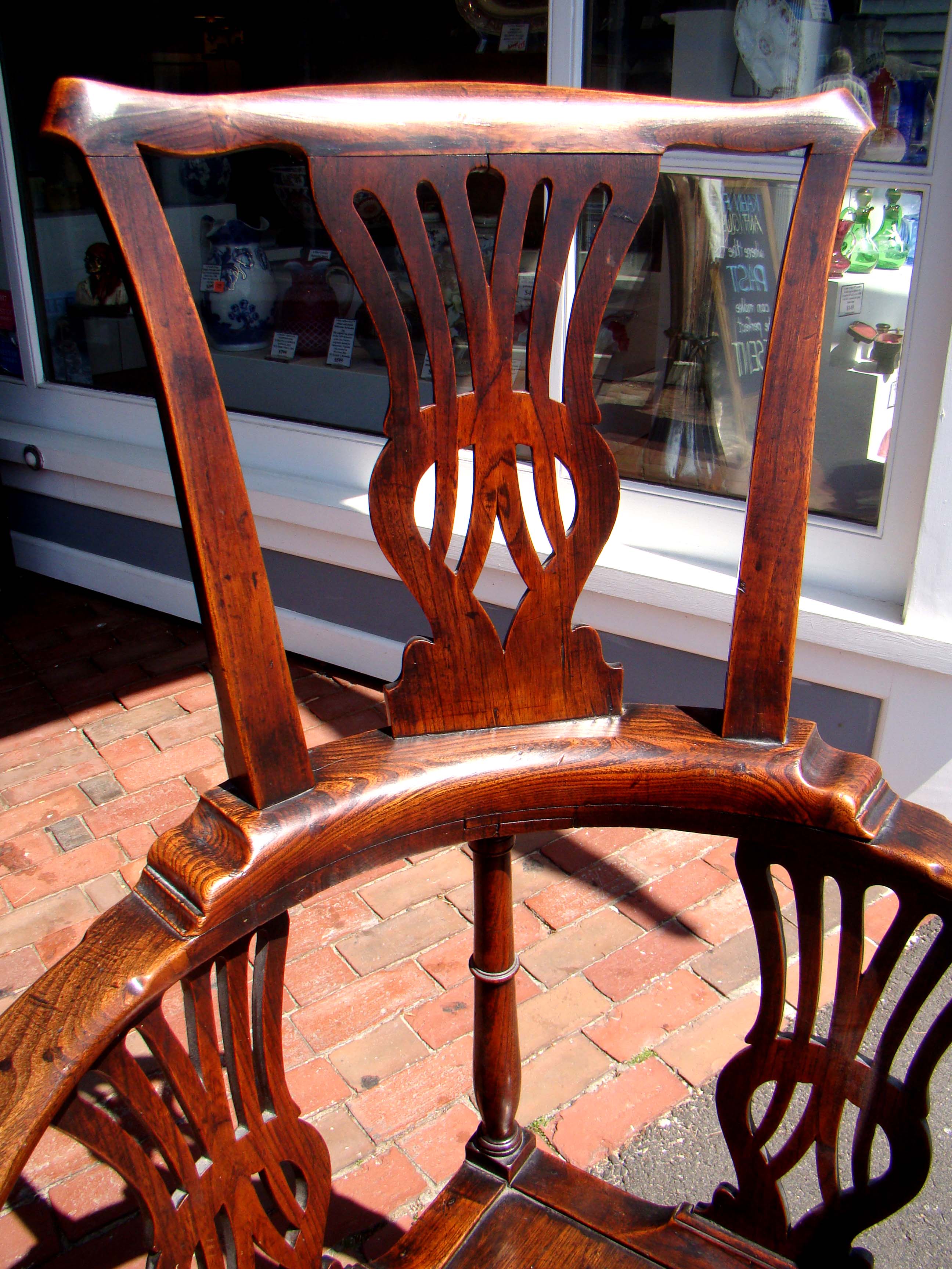 A FABULOUS mid 18th century English elm corner chair — image 2
