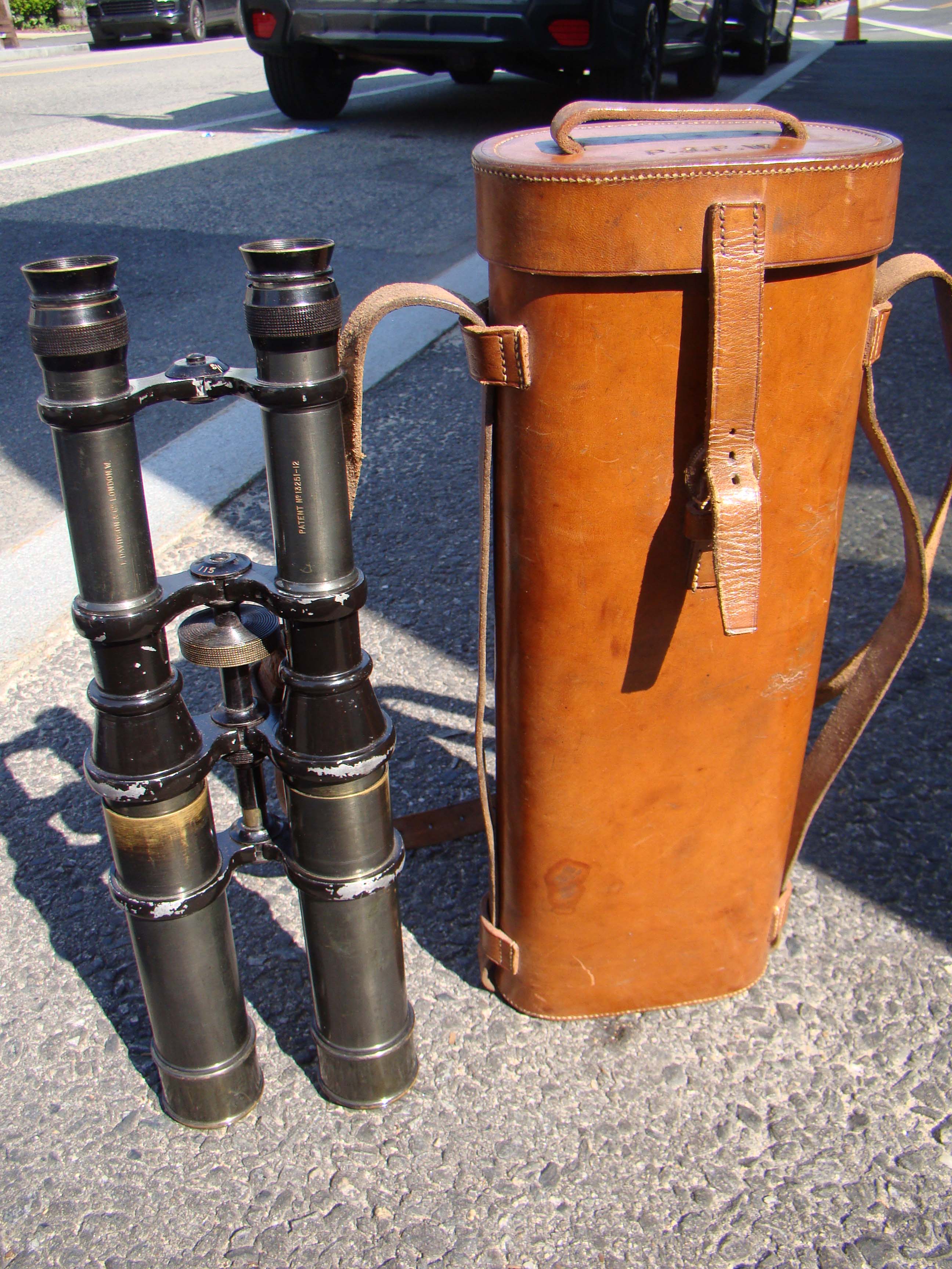 An exceptionally fine pair of vintage TELESCOPE/BINOCULARS made for the British Navy circa 1900