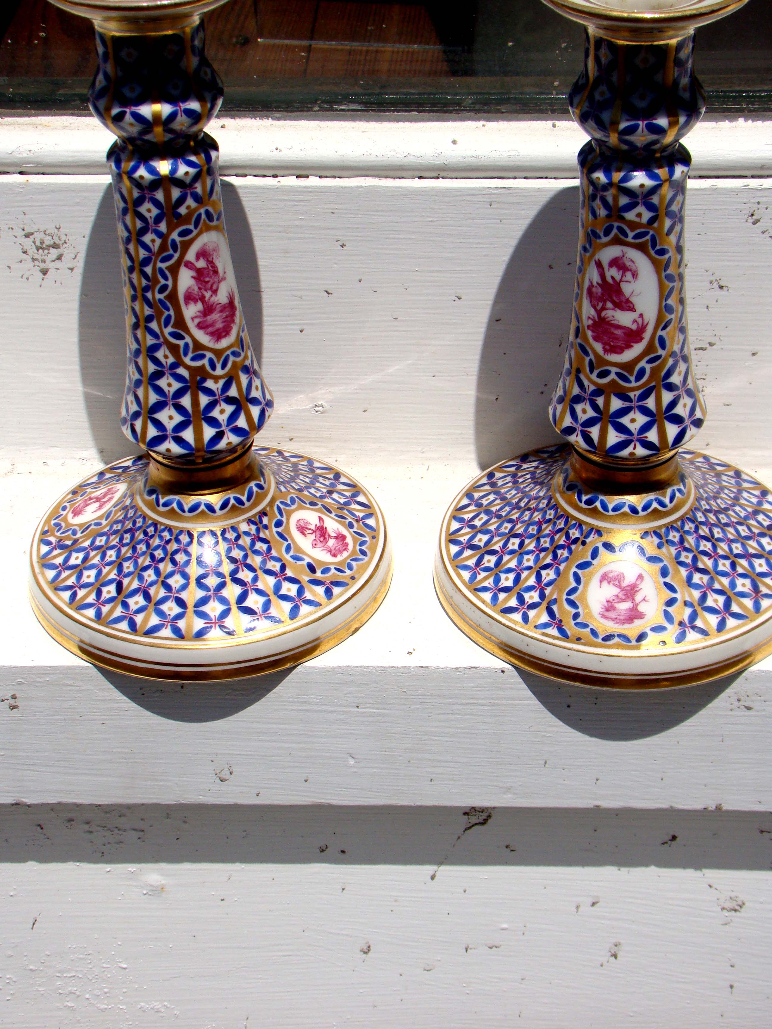 A beautiful pair of 18th century style Dresden candlesticks made circa 1890 — image 2