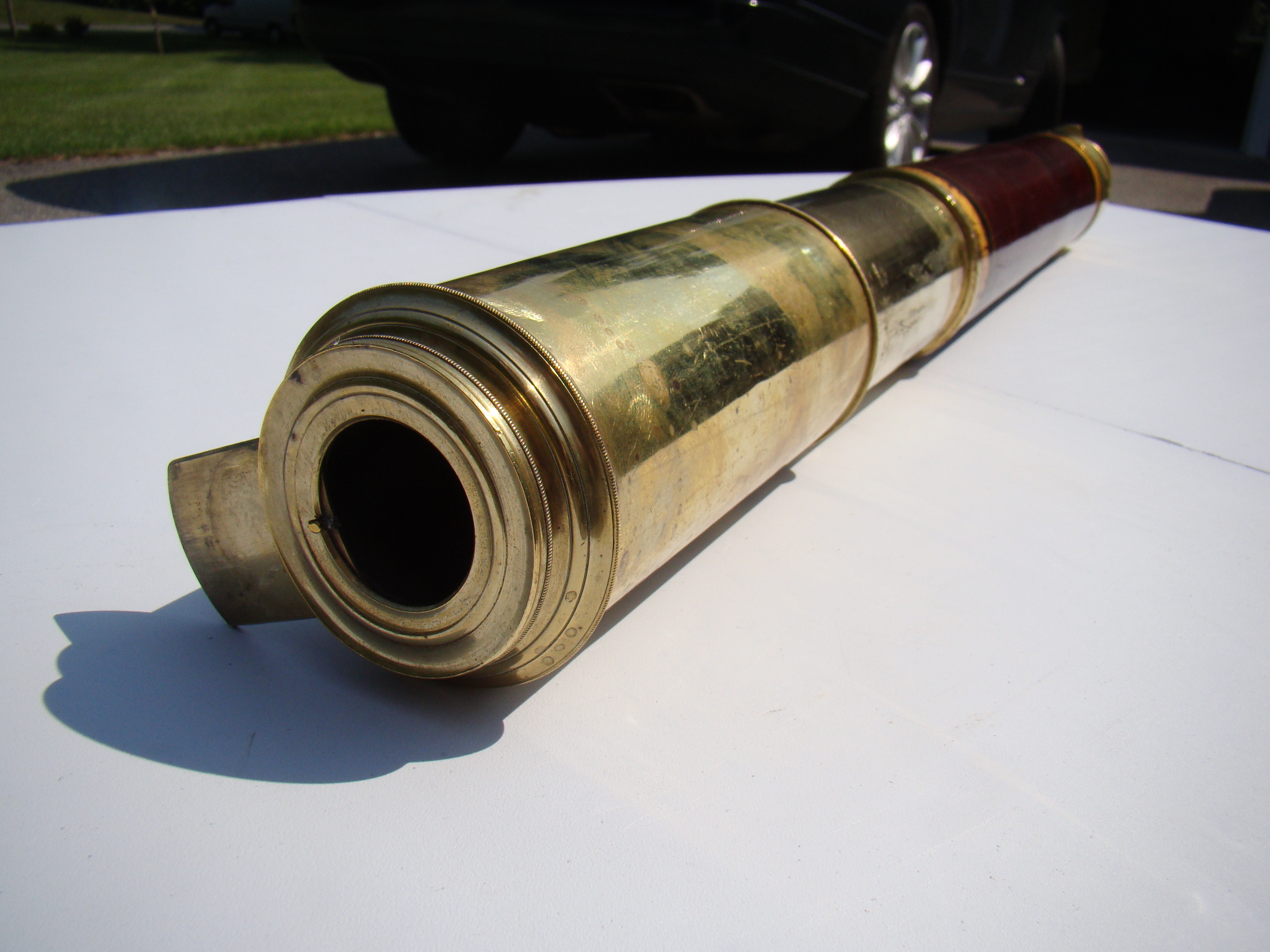 A fine English single-draw Captain's spyglass with mahogany barrel made circa 1810 — image 4