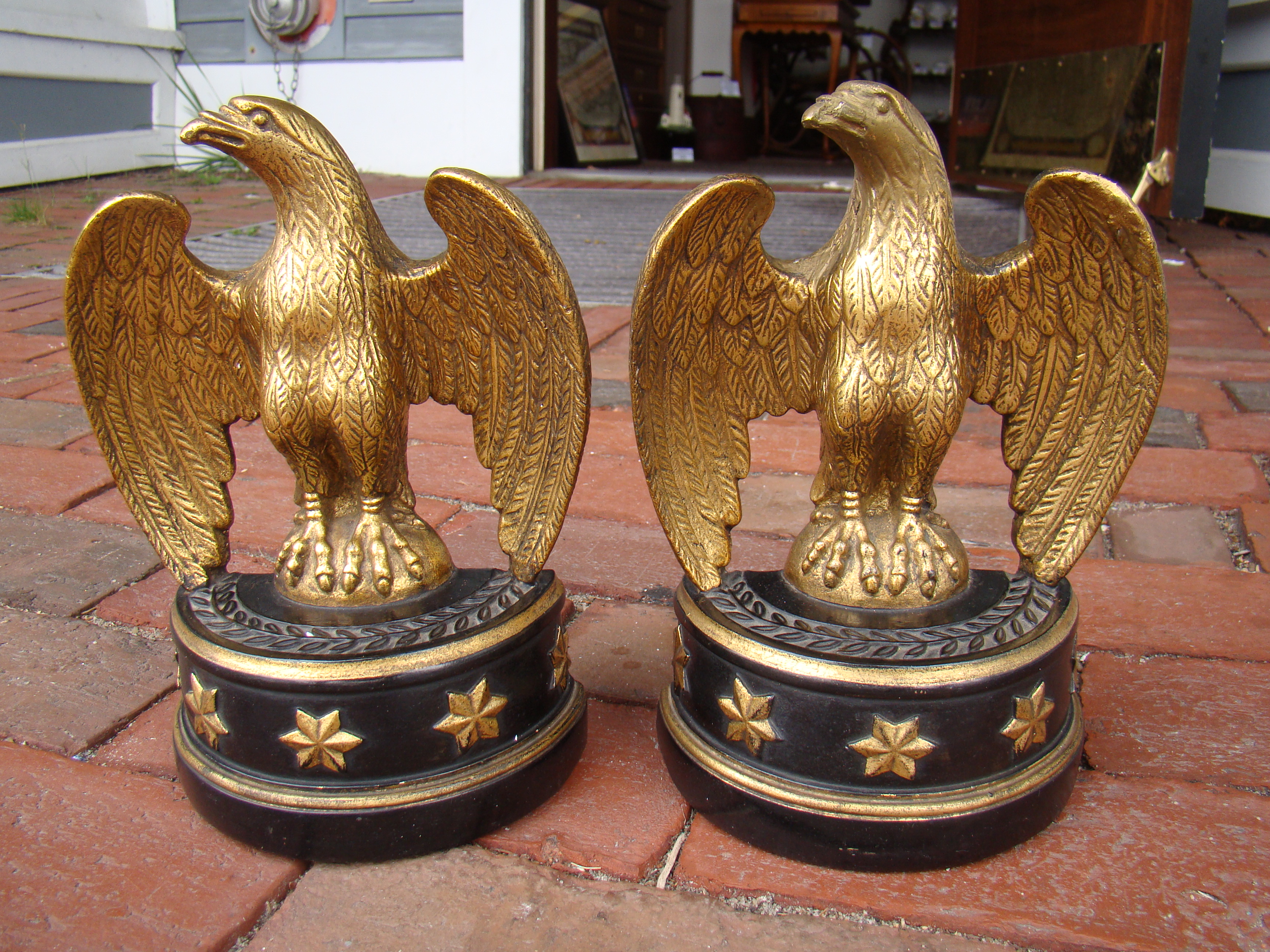 A beautiful pair of American eagle bookends by Borghese circa 1940