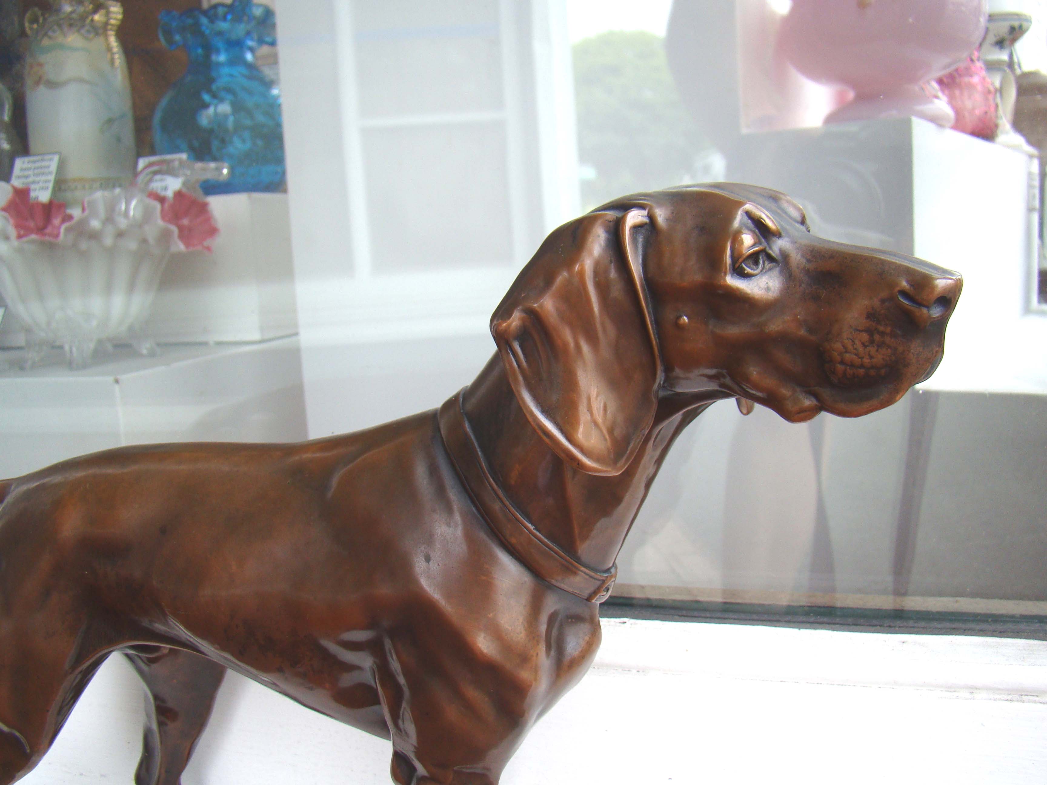 An exceptionally fine and rare vintage bronze pointer dog made by Jennings Brothers circa 1930 — image 2