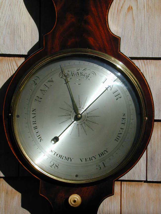 Early 19th Century English Wheel Barometer with 10" dial — image 2