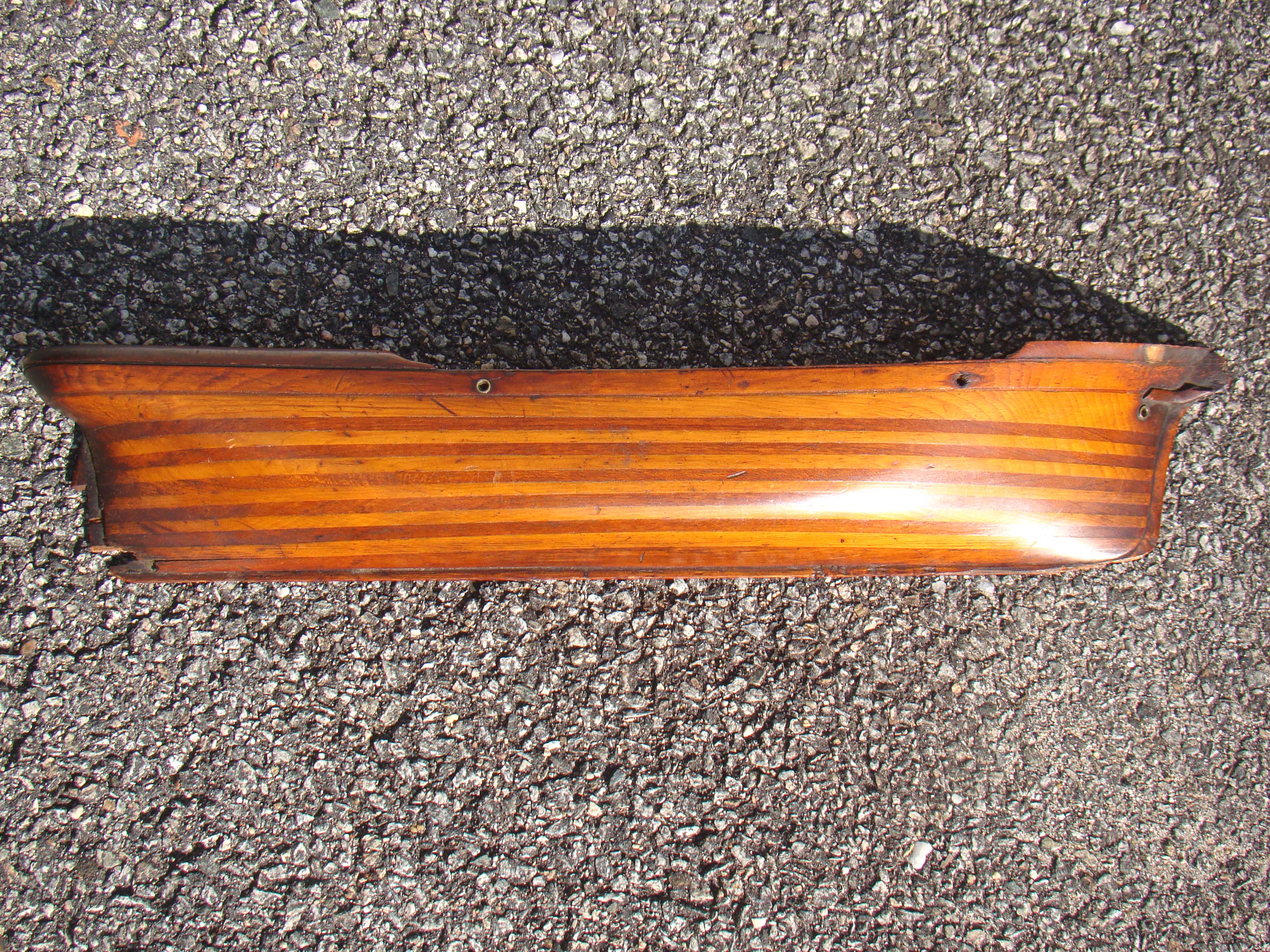 A wonderful 19th century half-hull model circa 1840 built up with 13 contrasting wood lifts. — image 3