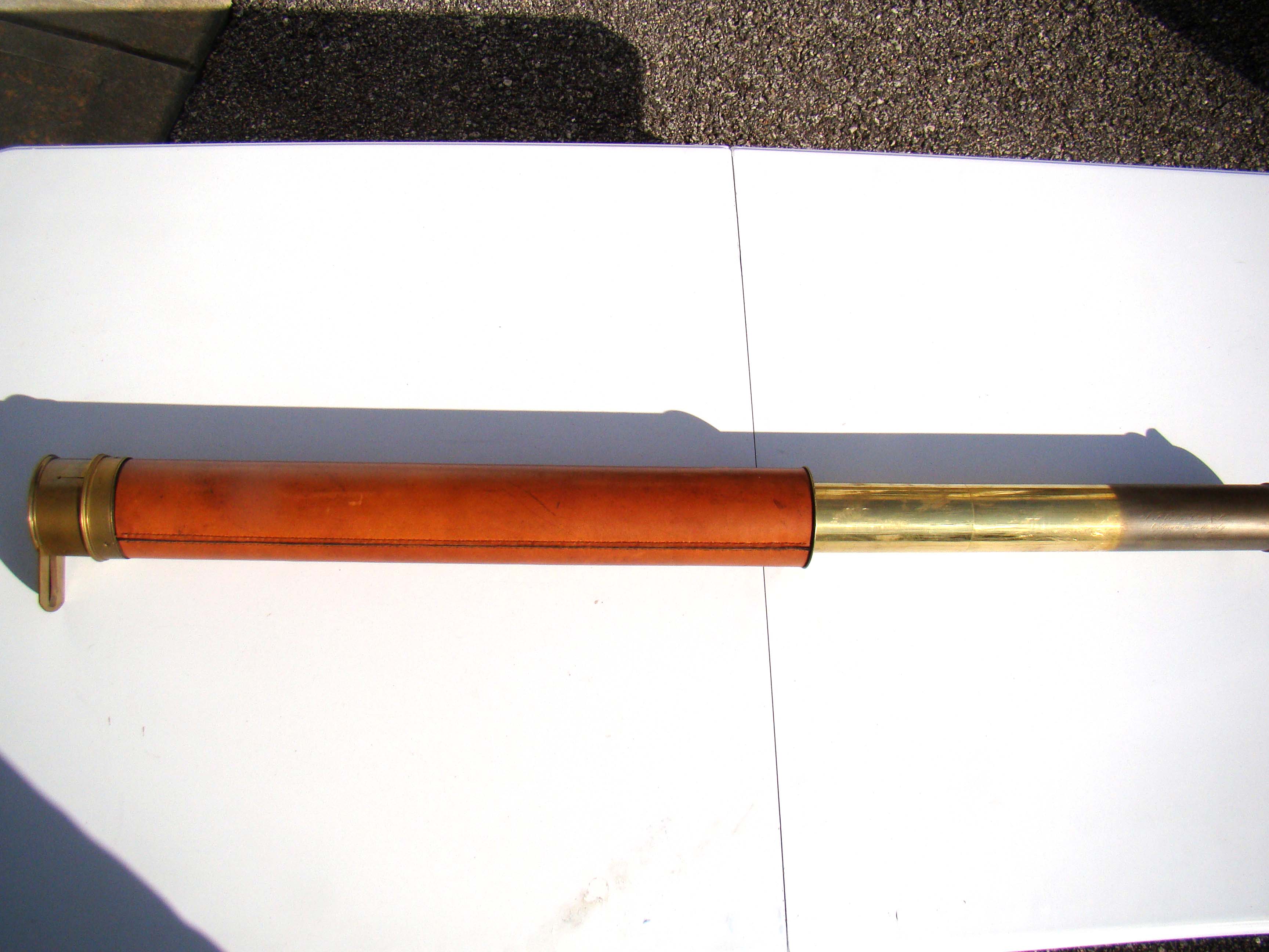 A fine single-draw Captain's telescope made by John Cutts, Optician to Her Majesty Queen Victoria, circa 1850