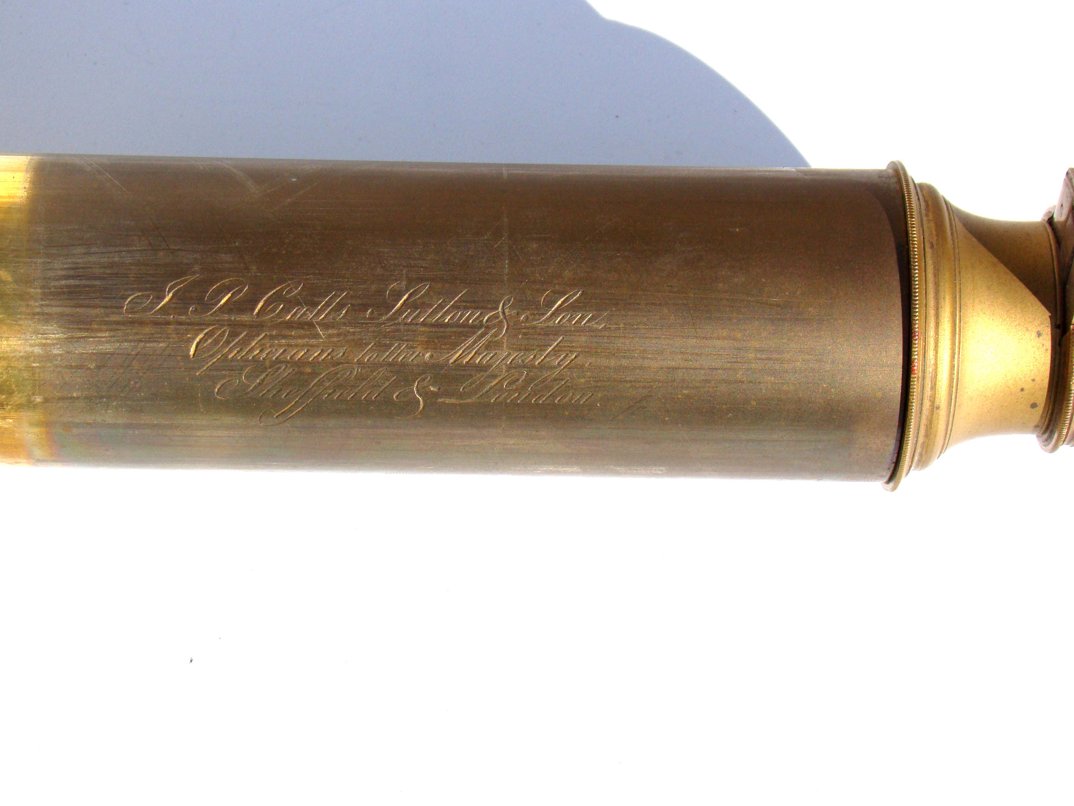 A fine single-draw Captain's telescope made by John Cutts, Optician to Her Majesty Queen Victoria, circa 1850 — image 2