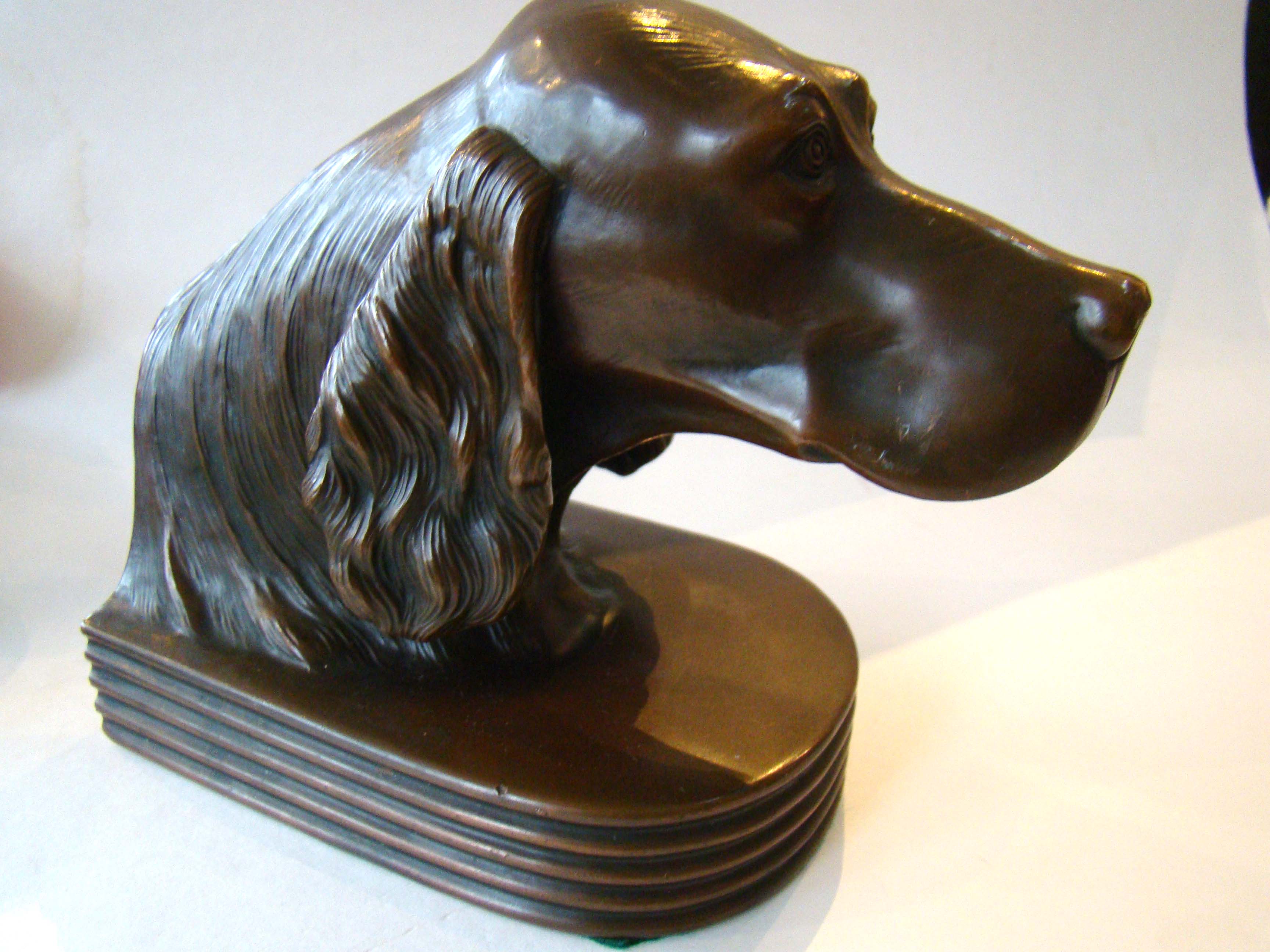 A beautiful pair of vintage bronze setter bookends made by Jennings Brothers circa 1935 — image 2