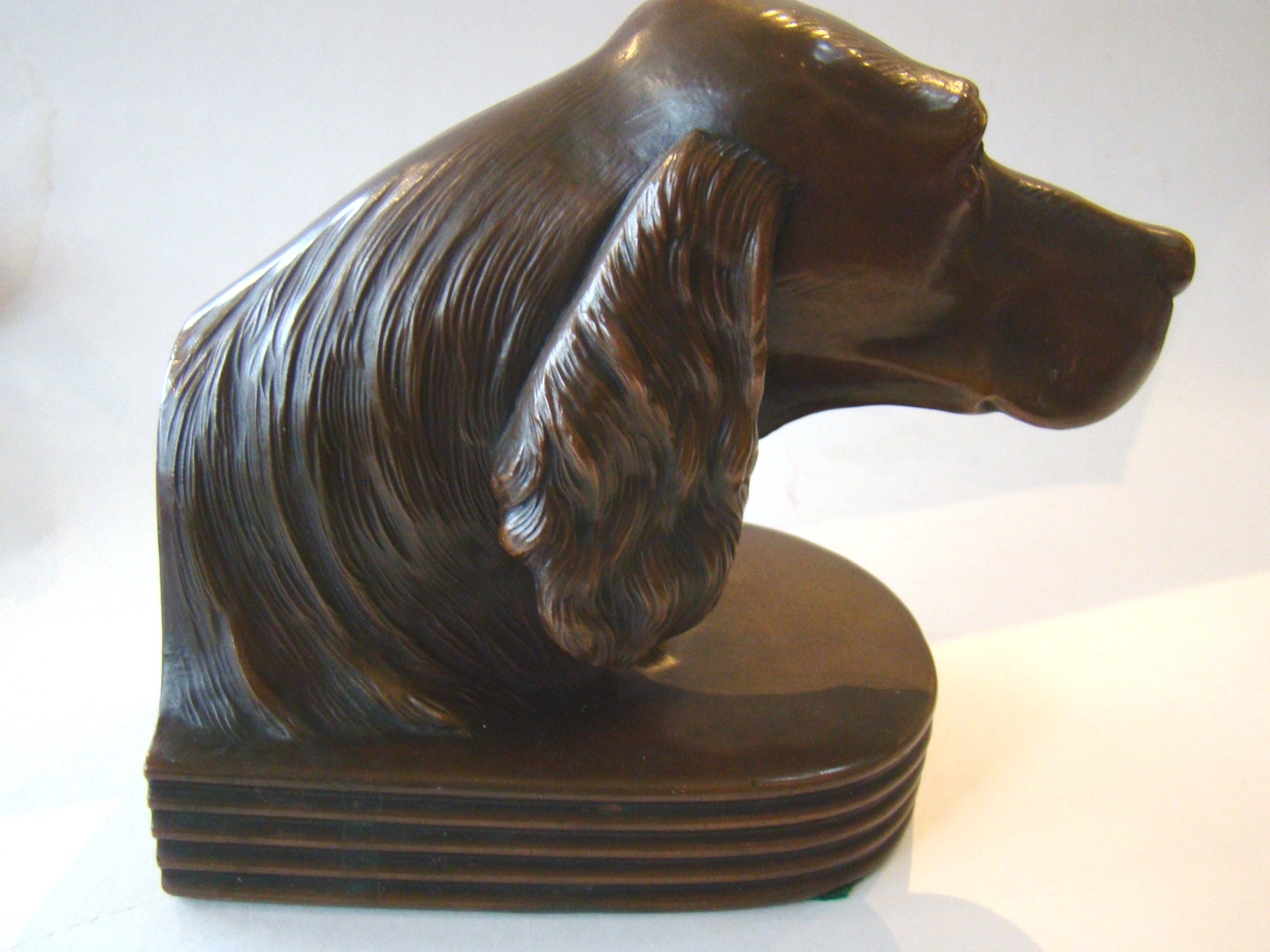 A beautiful pair of vintage bronze setter bookends made by Jennings Brothers circa 1935 — image 3