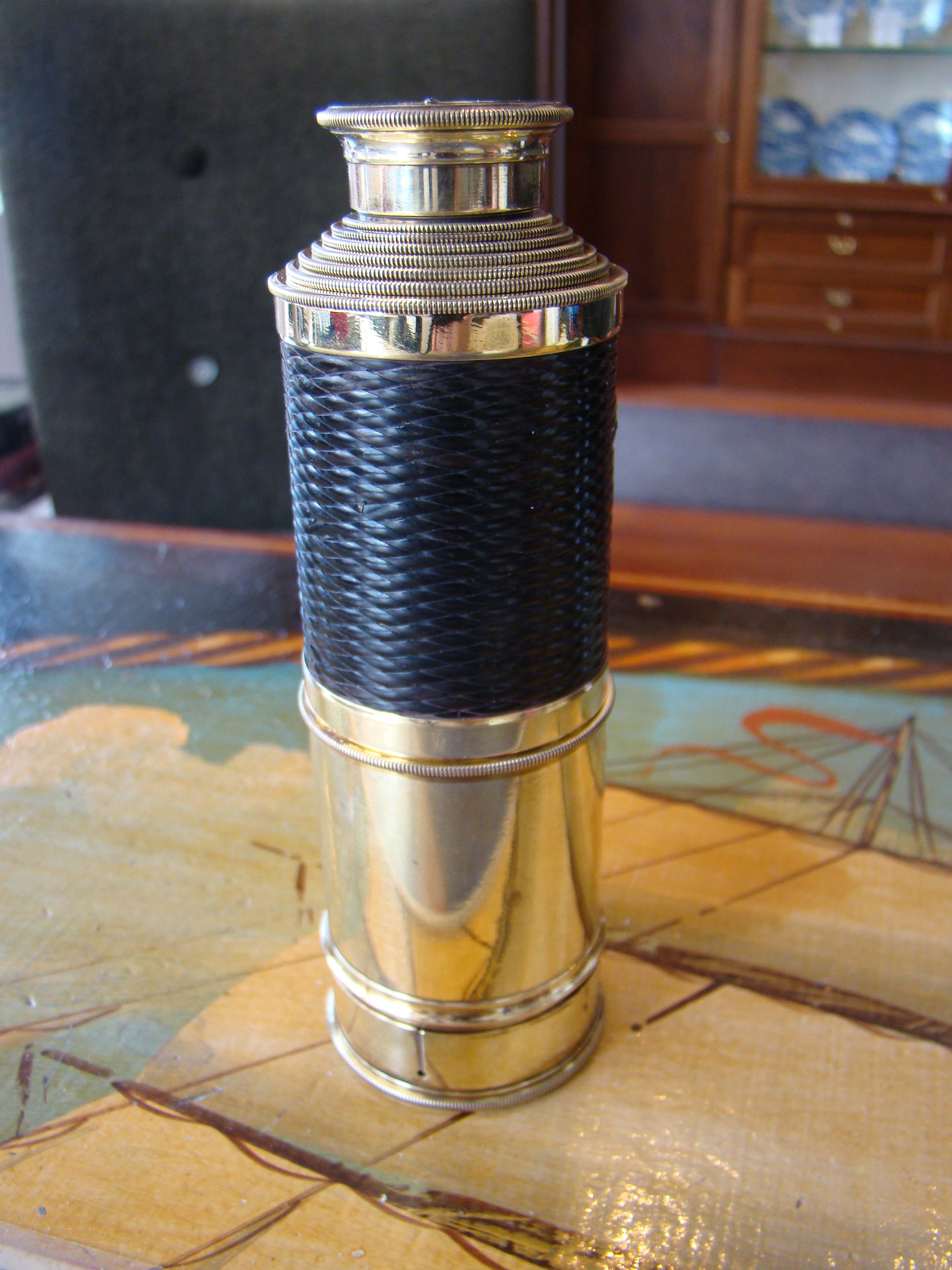 A fine antique seven-draw telescope retailed by Widdifield & Co., Boston 1840-1855