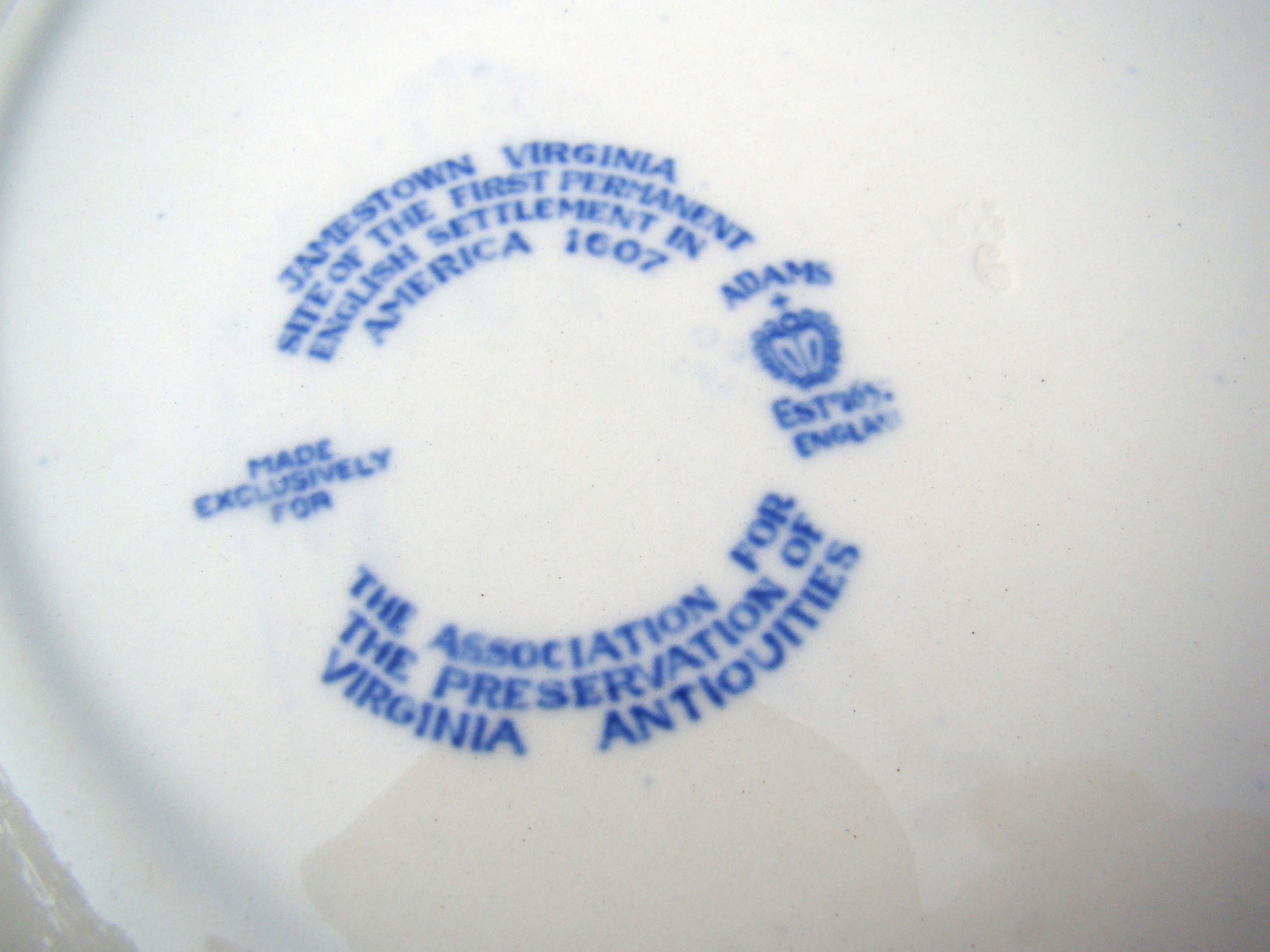 A fine vintage souvenir plate of Jamestown, VA, site of the first permanent English settlement in America in 1607 — image 2