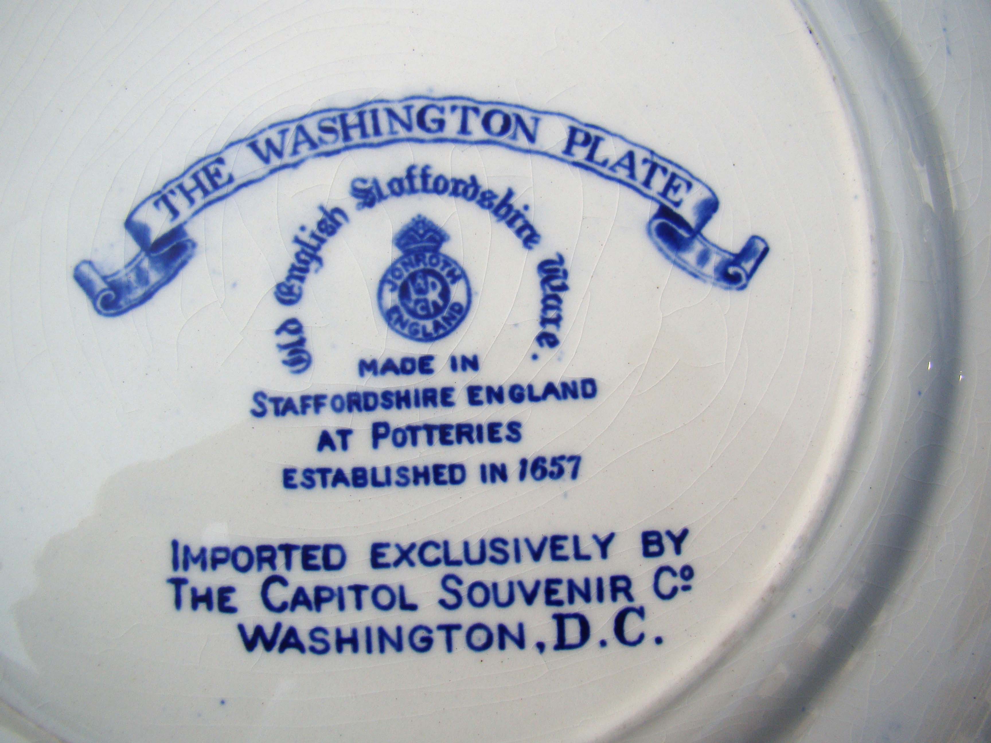 A fine souvenir plate circa 1900 featuring sites in Washington D C — image 2