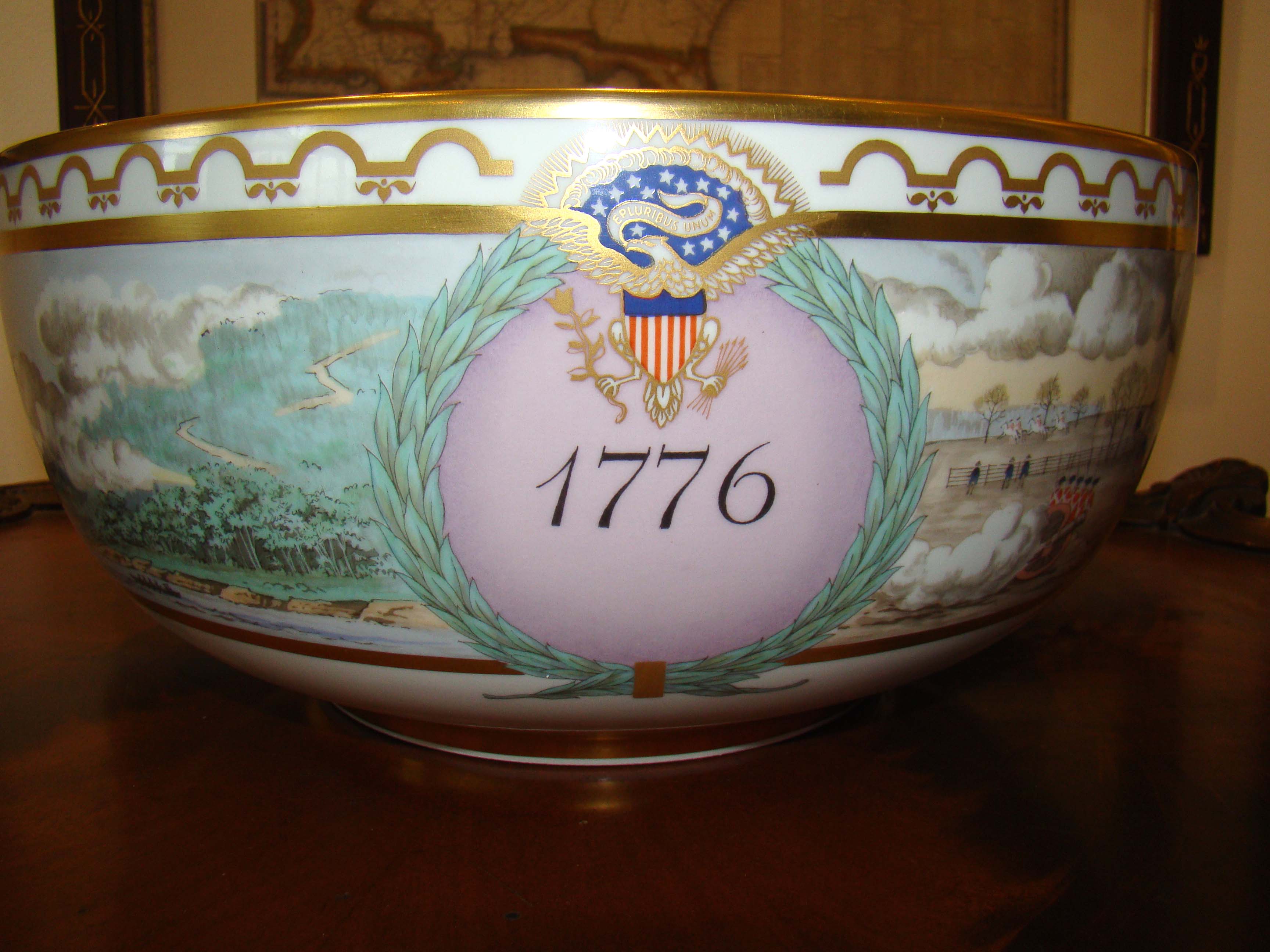 An "American Revolution" Limited Edition punch bowl made by Royal Copenhagen in 1976