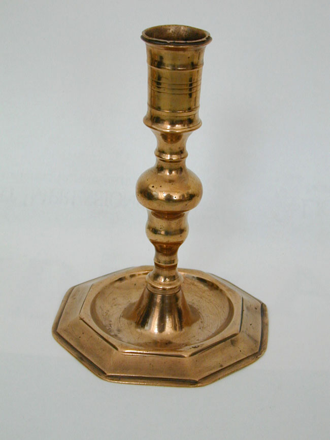 English Queen Anne Period Bell-Metal Candlestick circa 1700