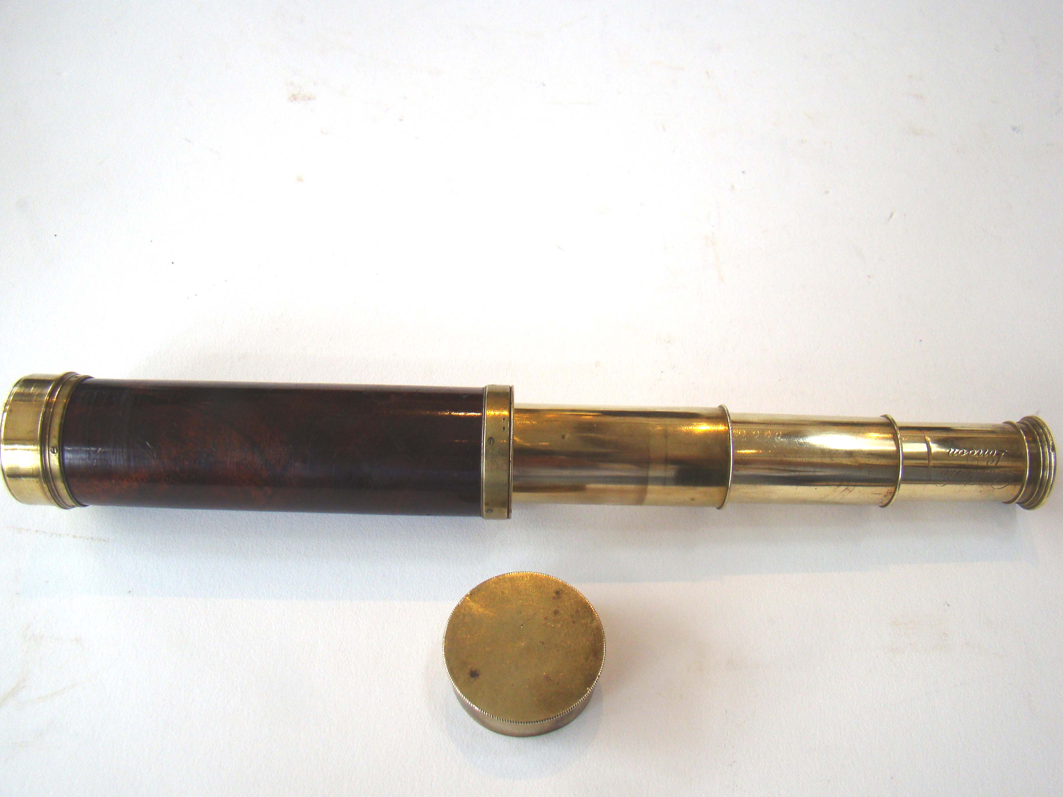 A RARE English three-draw pocket telescope made by John & Peter Dolland circa 1760-1790
