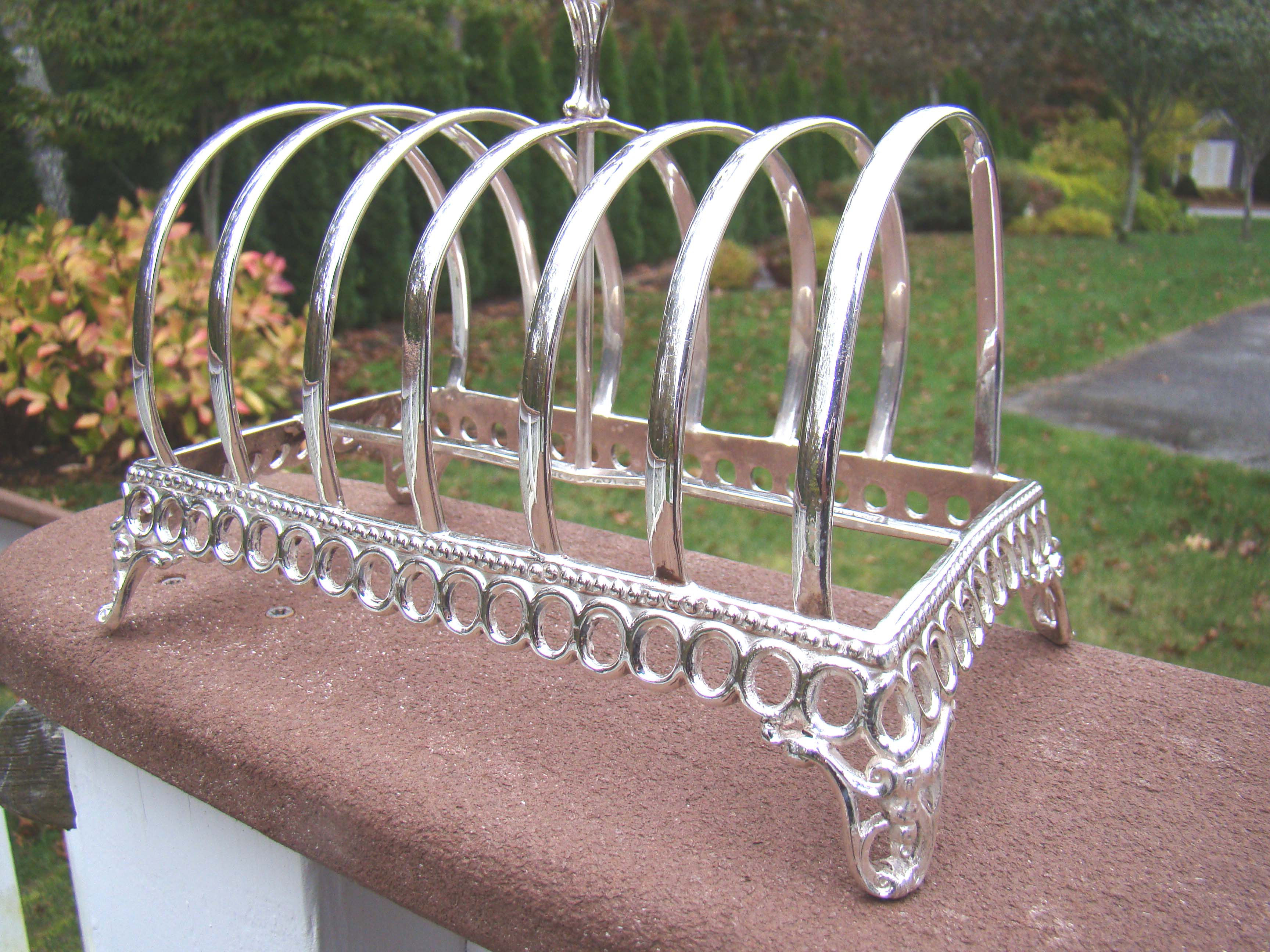 An English Victorian period silver toast rack circa 1890