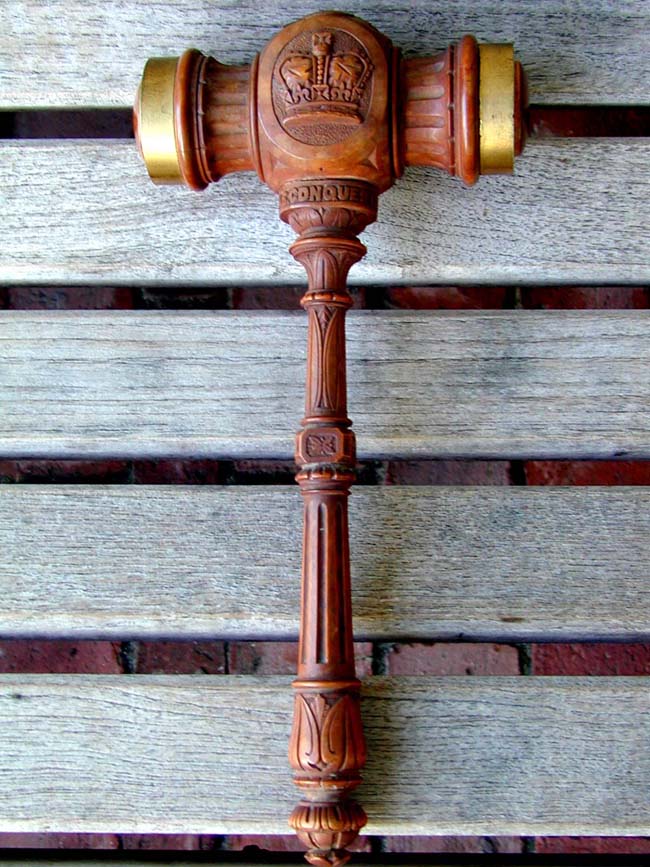 A Launching Mallet for HMS CONQUEST dated October 28, 1878