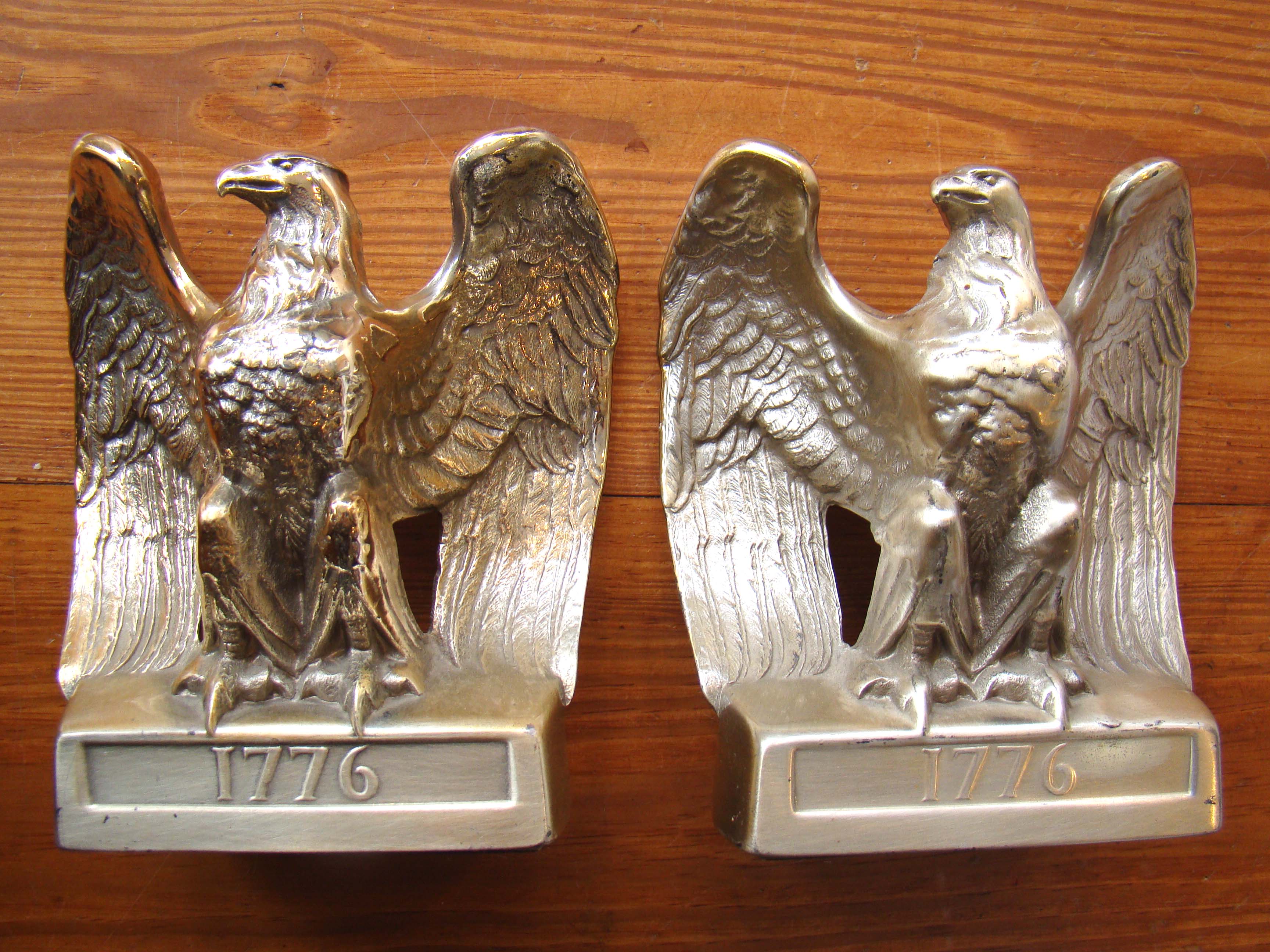 A pair of Vintage "1776" brass eagle bookends