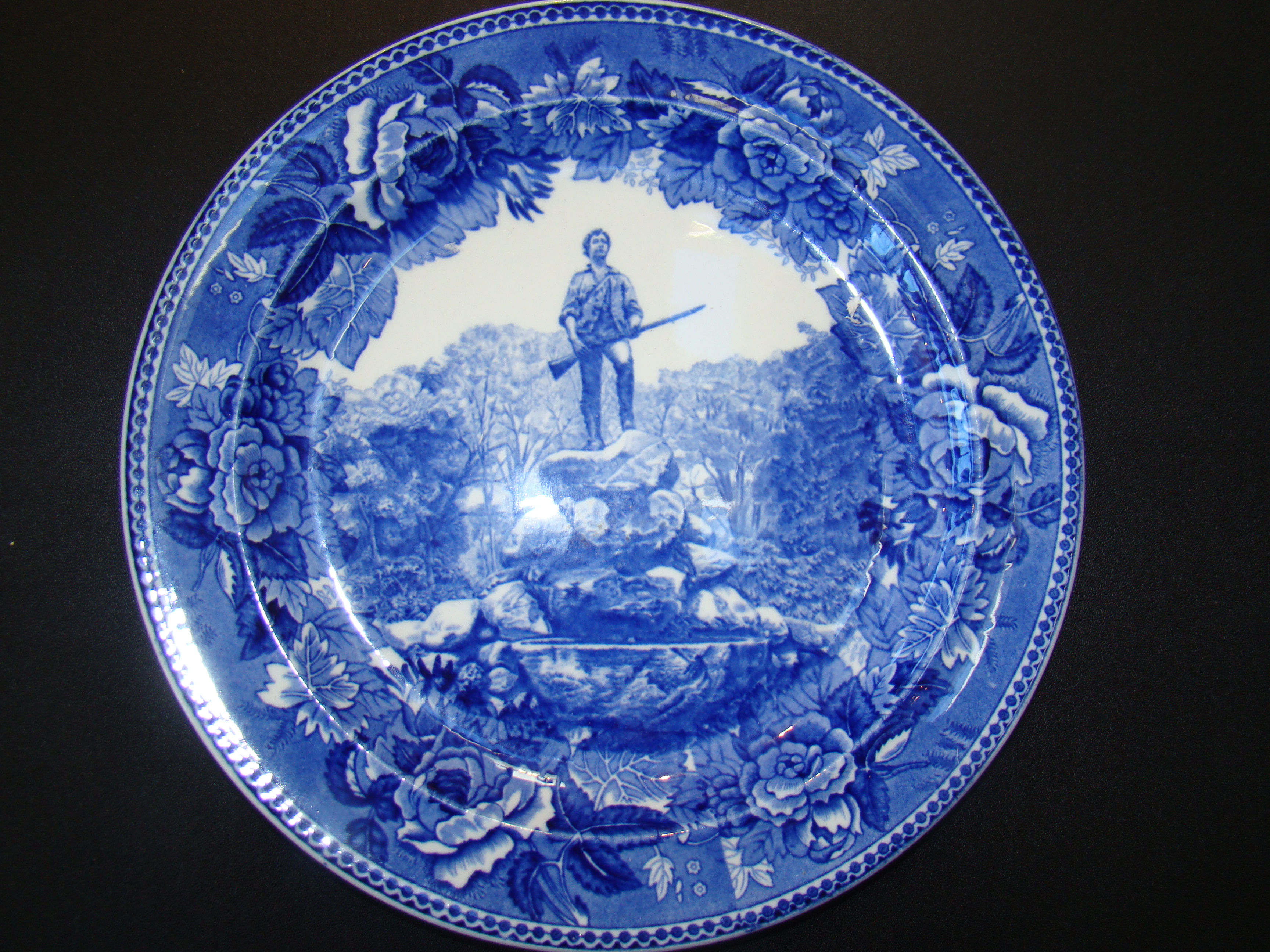 A rare historic plate commemorating Capt. John Parker, Battle Green, Lexington, Mass., Commander of the Minute Men, April 19, 1775