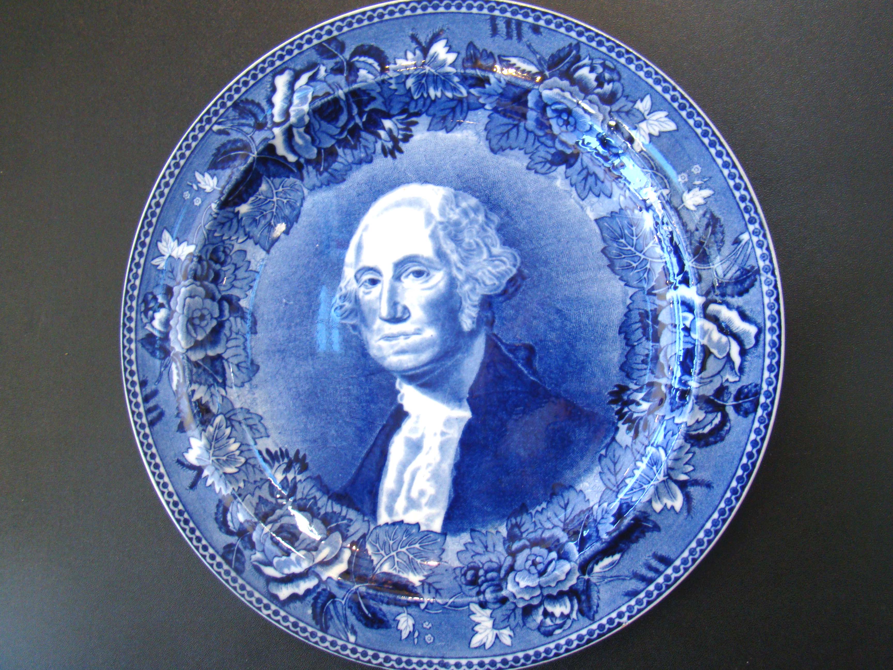 An historic plate featuring George Washington made by Wedgwood in 1895