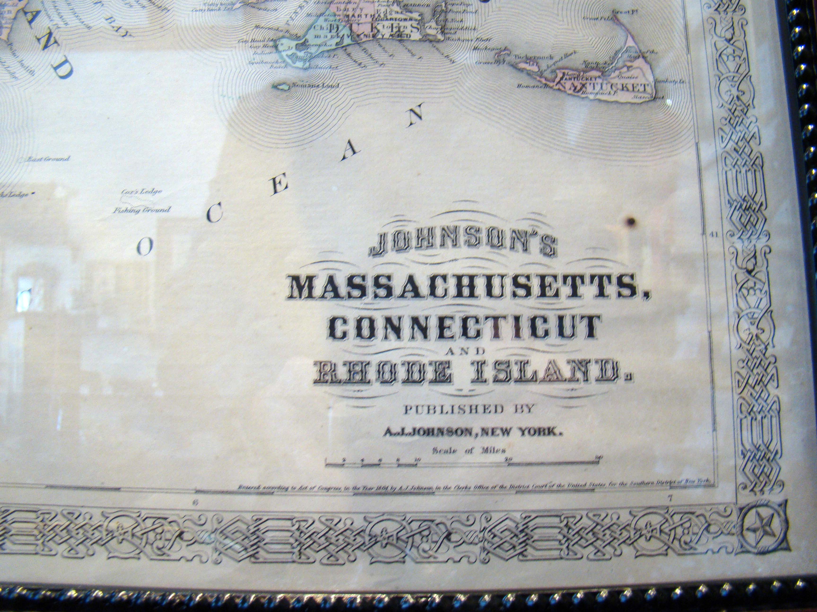 A wonderful Civil War era Map of Massachusetts, Rhode Island and Connecticut printed in 1864 — image 3