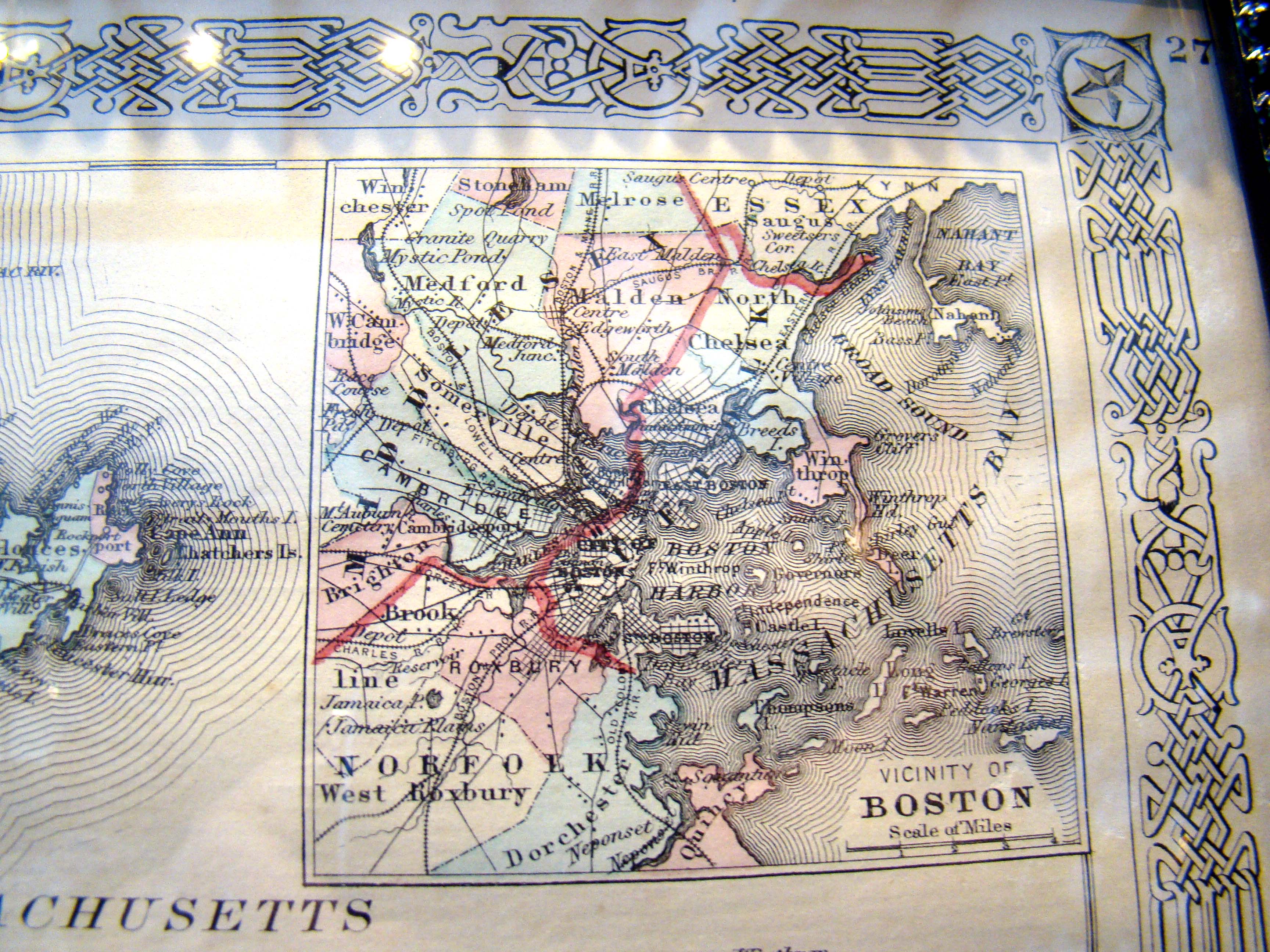 A wonderful Civil War era Map of Massachusetts, Rhode Island and Connecticut printed in 1864 — image 2
