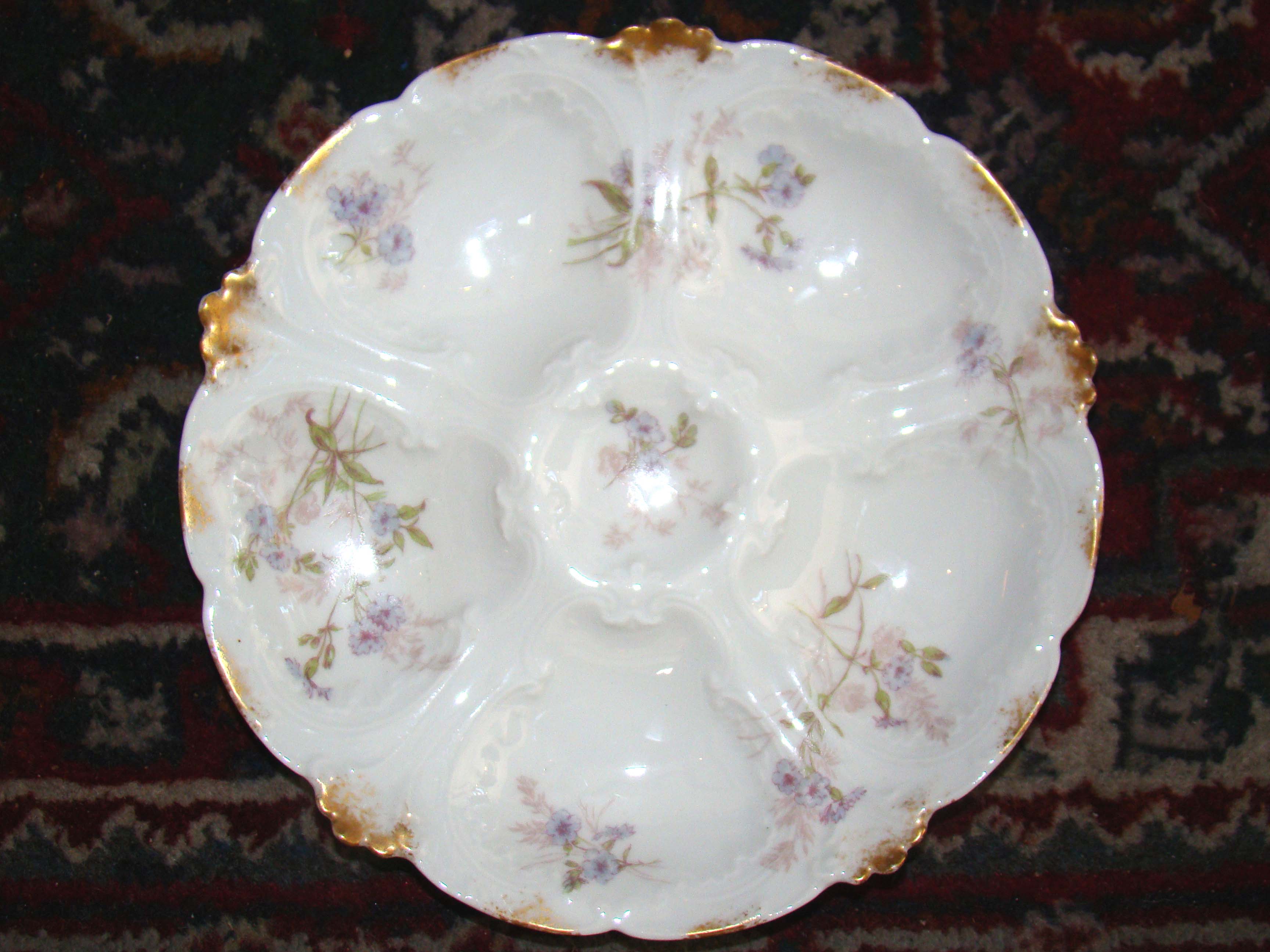A set of three LIMOGES 7 1/2" OYSTER plates made by Charles Field Haviland circa 1882