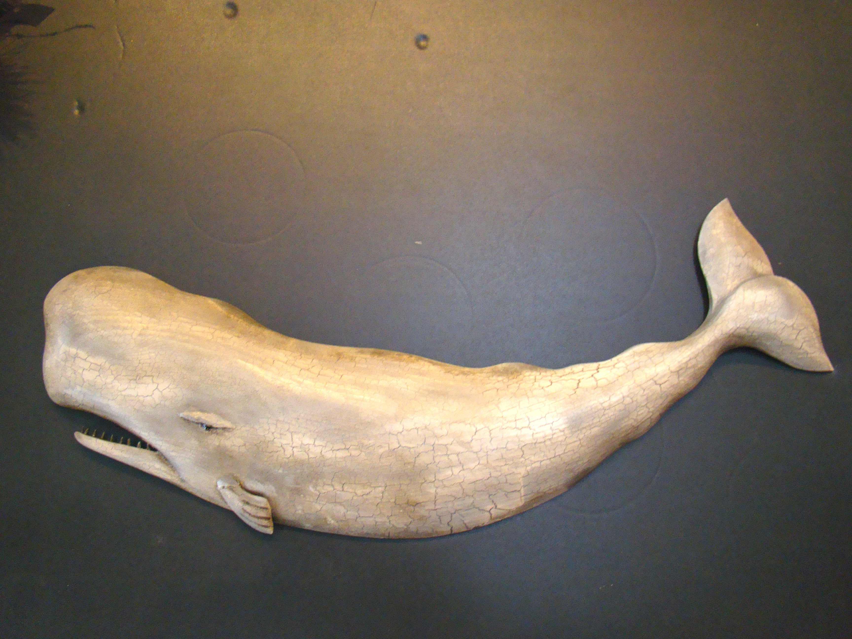 A charming carved sperm whale plaque by noted wood carver Roger Mitchell — image 2