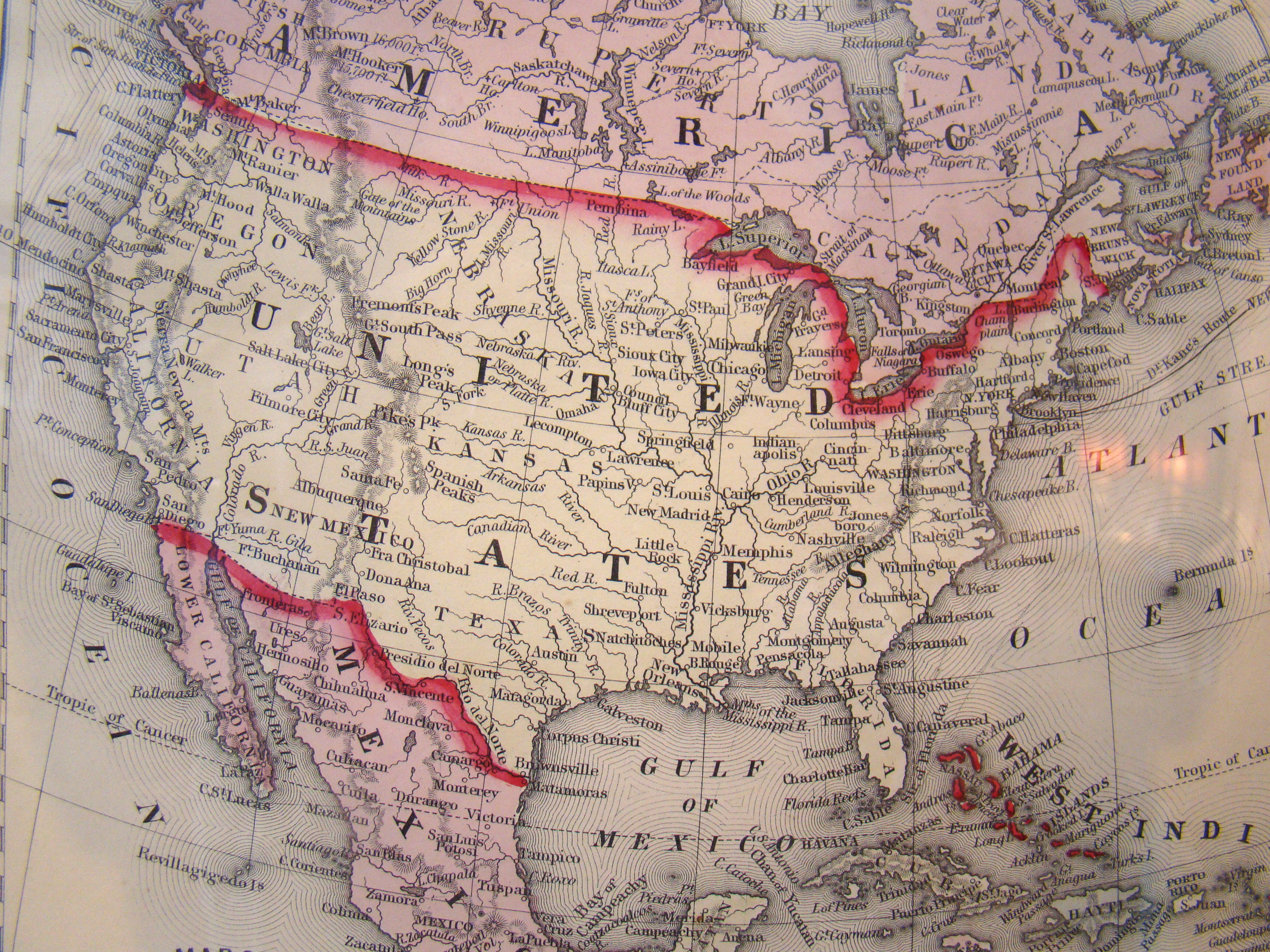 Map of North Americas by Augustus Mitchell printed in 1860 — image 2