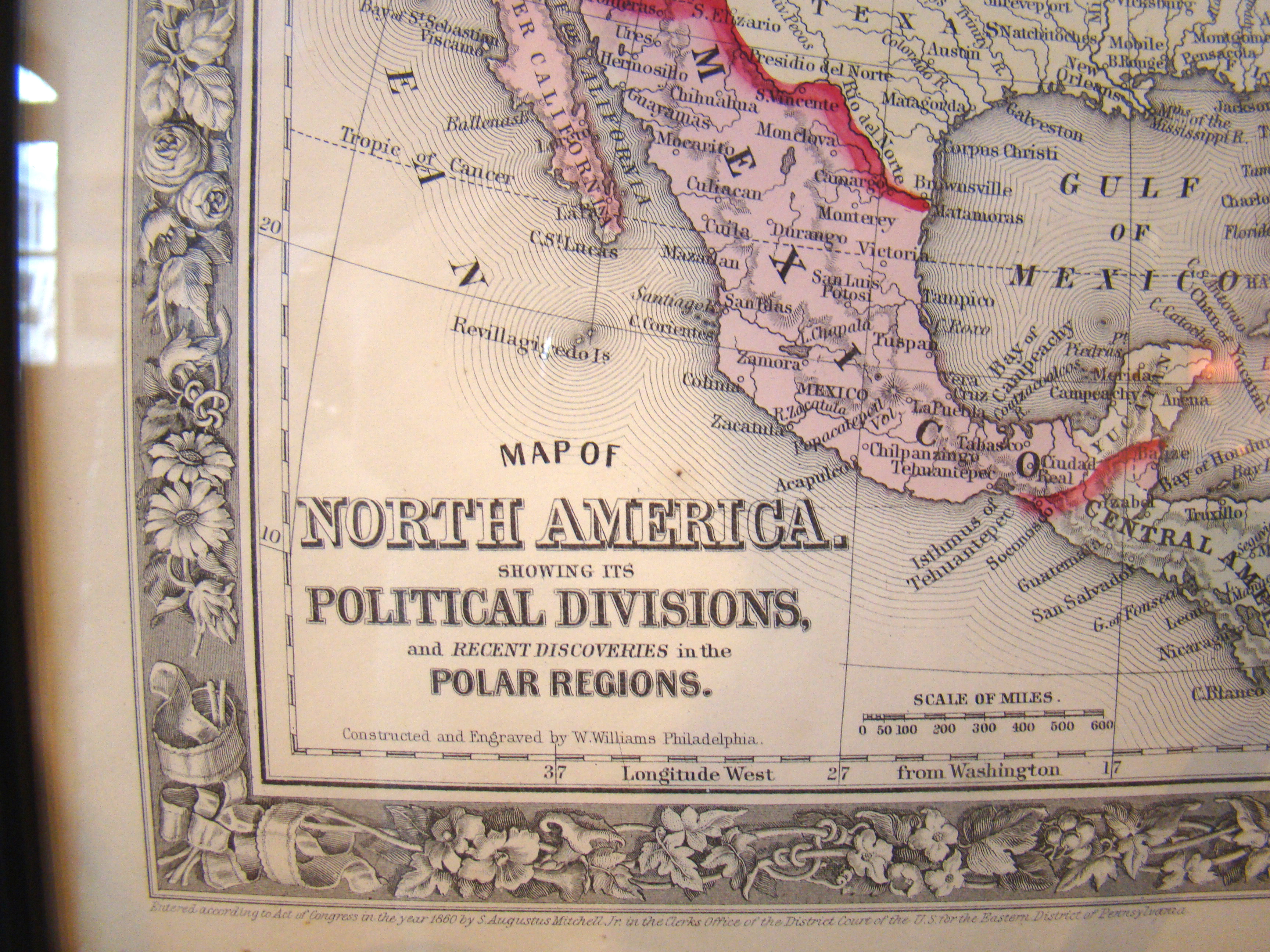 Map of North Americas by Augustus Mitchell printed in 1860 — image 3