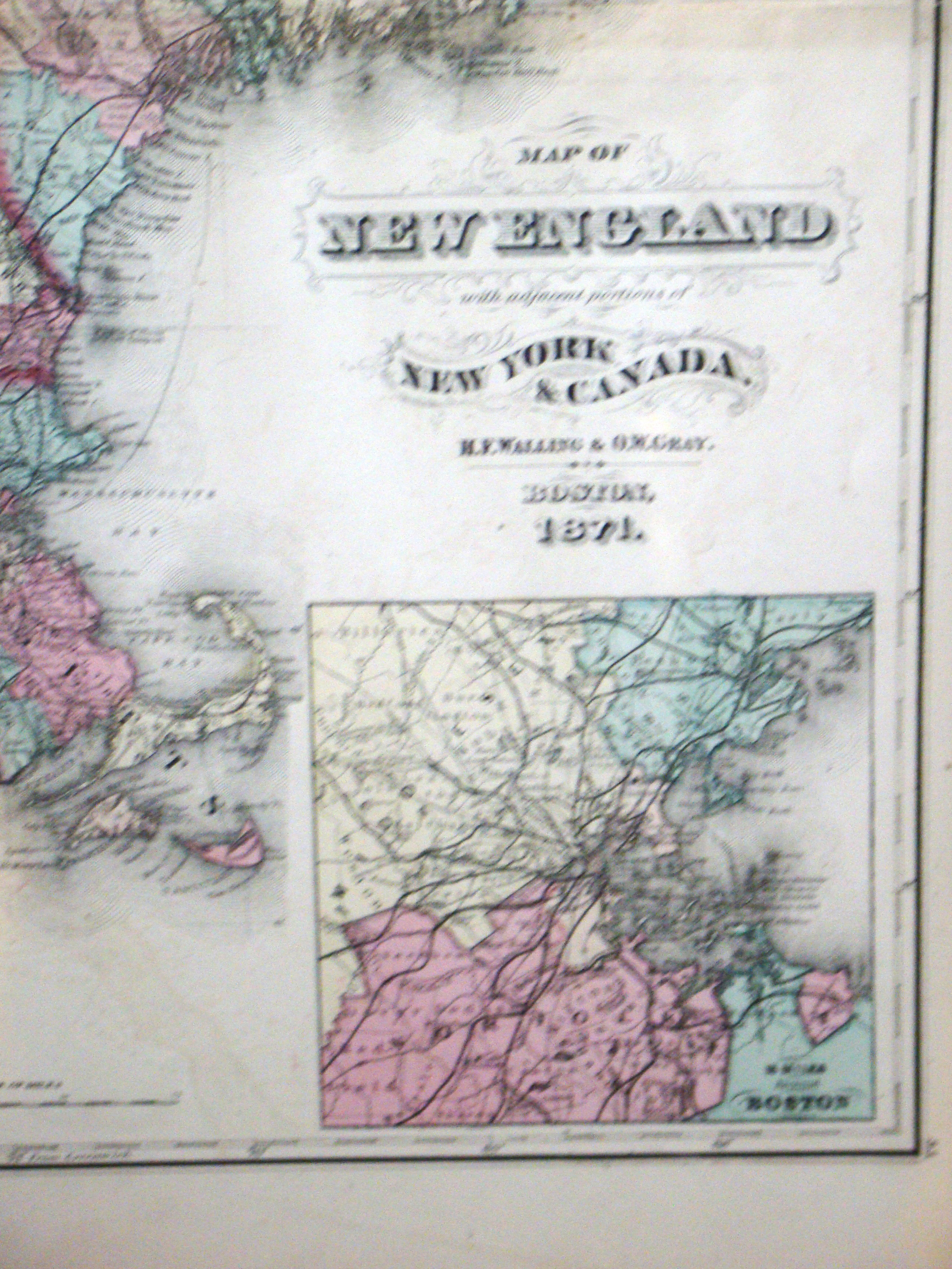 A "Map of New England" published by Walling & Gray in 1871 — image 2