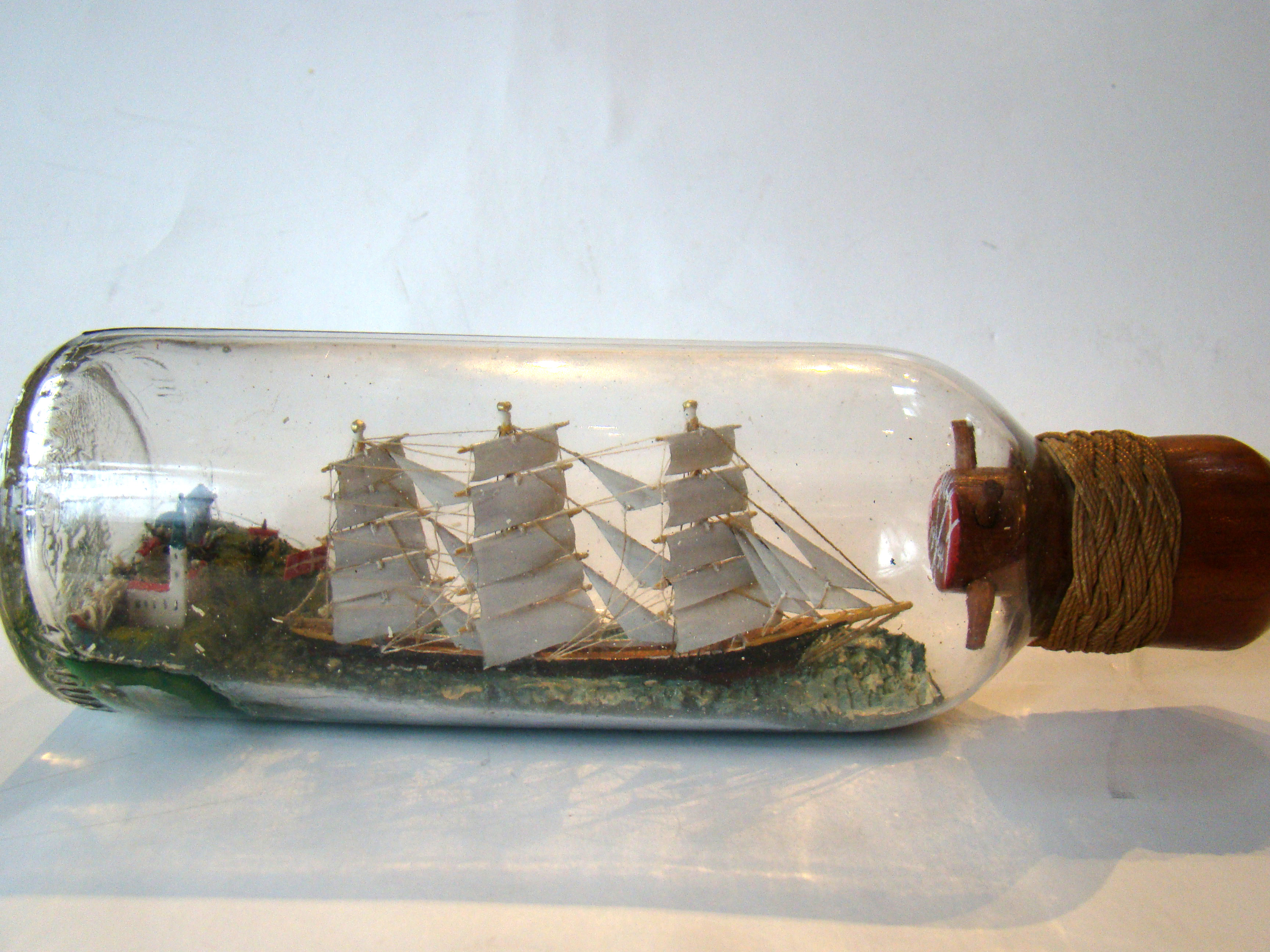 An outstanding vintage ship-in-a bottle dated 1946