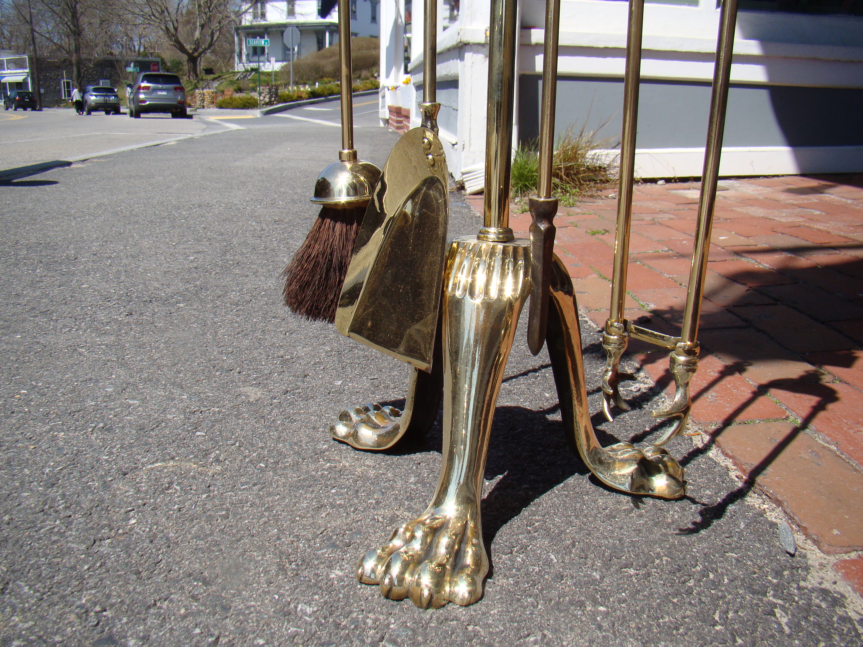 An outstanding nautical themed fire place equipment set circa 1900 — image 3
