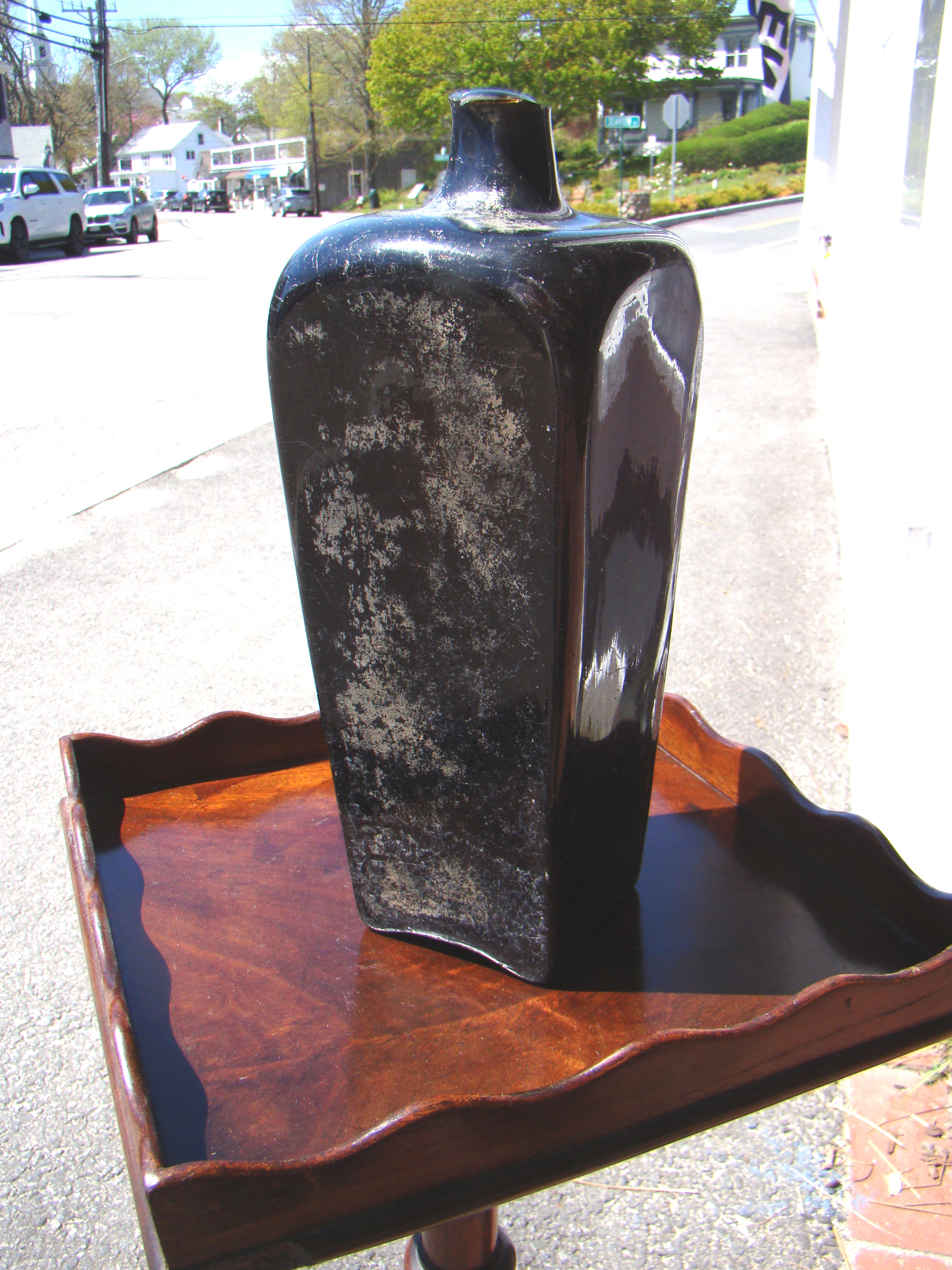 An authenticated shipwreck/sea salvaged square case gin bottle circa 1770 found in the Caribbean