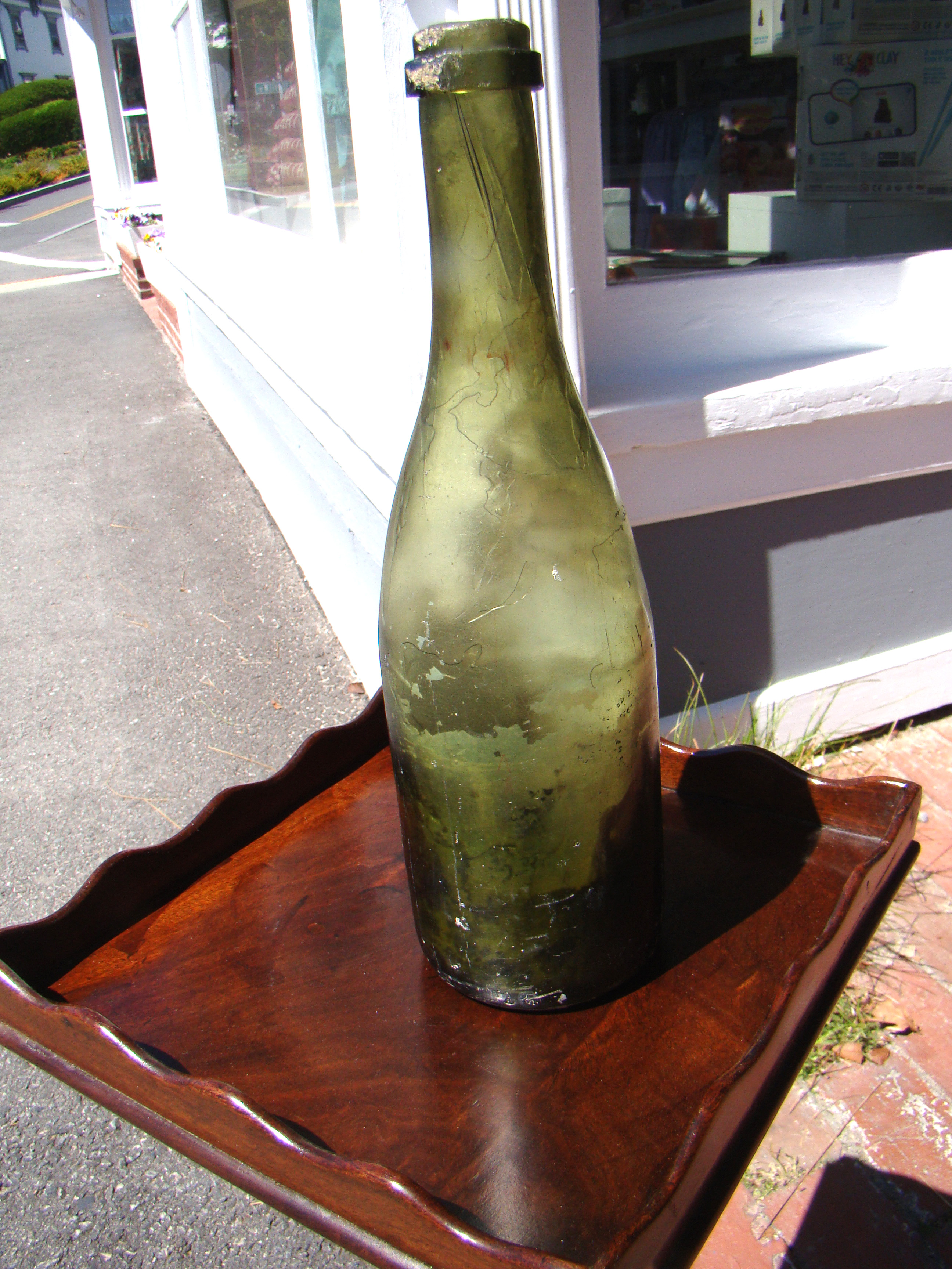 An authenticated shipwreck/sea salvaged French wine bottle circa 1780 found in the Caribbean 