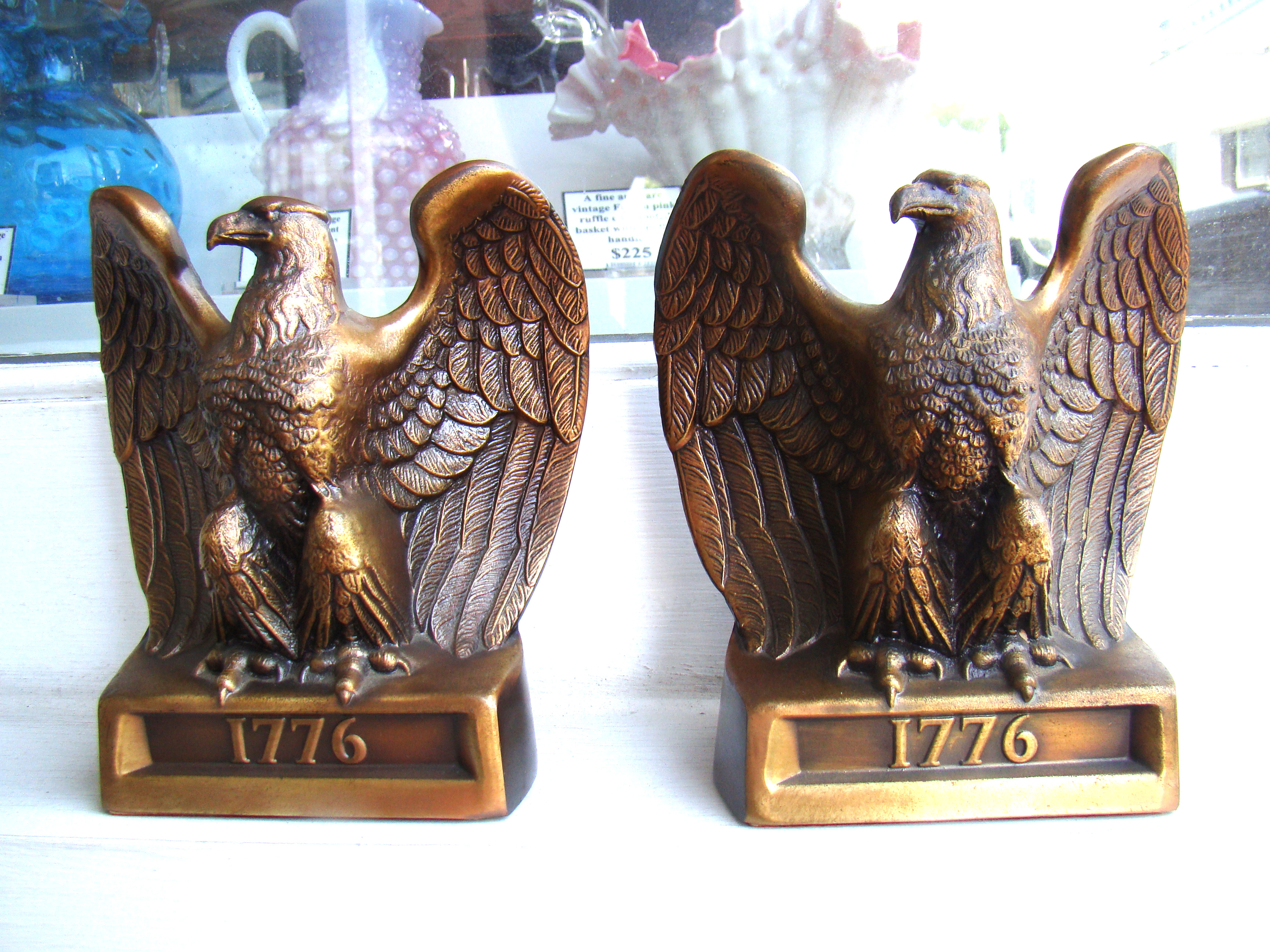 A fine pair of "1776" eagle bookends made by the Philadelphia Mfg. Co