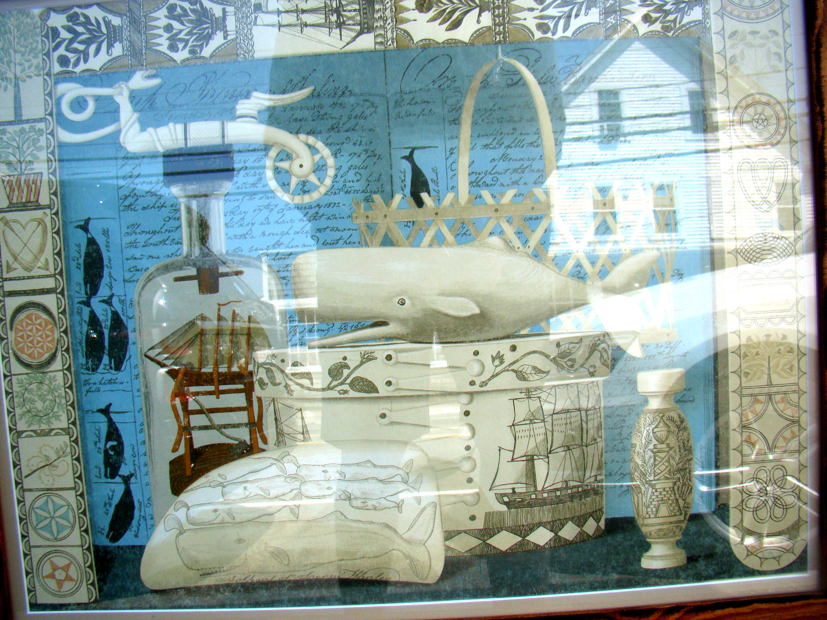A wonderful collage of whaling and scrimshaw objects possibly done by Ralph Cahoon — image 2